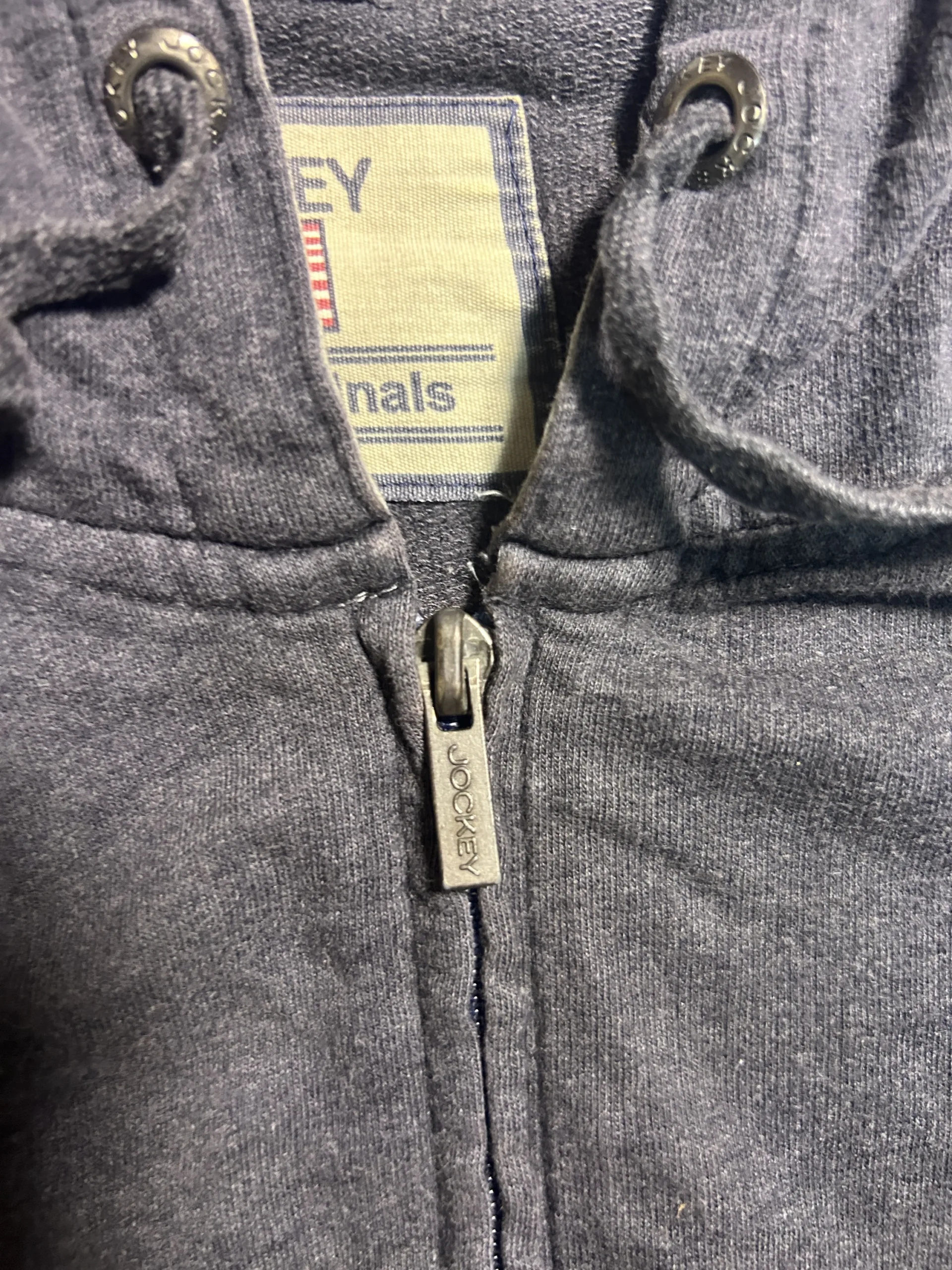 Jockey USA Originals Full Zip Hoodie Jacket Grey XL Casual Sweatshirt - Image 8