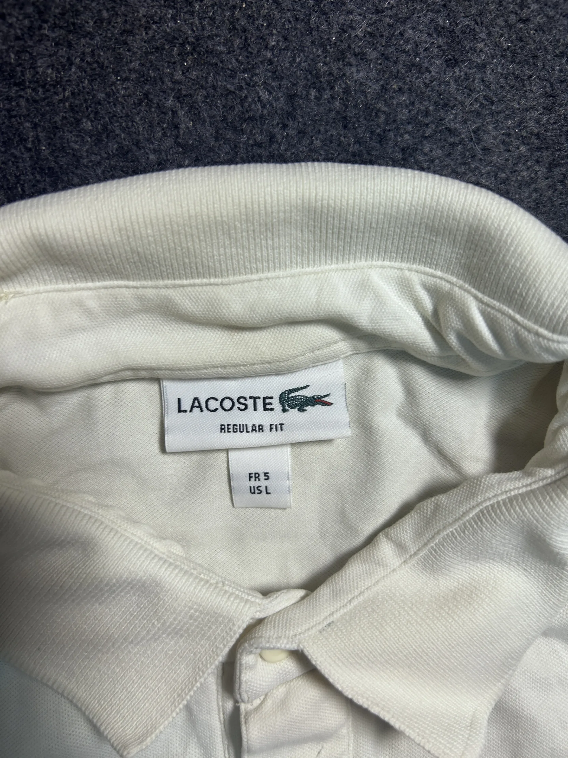Lacoste Regular Fit Polo Shirt Cream Men’s Premium Cotton Polo L - Image 5