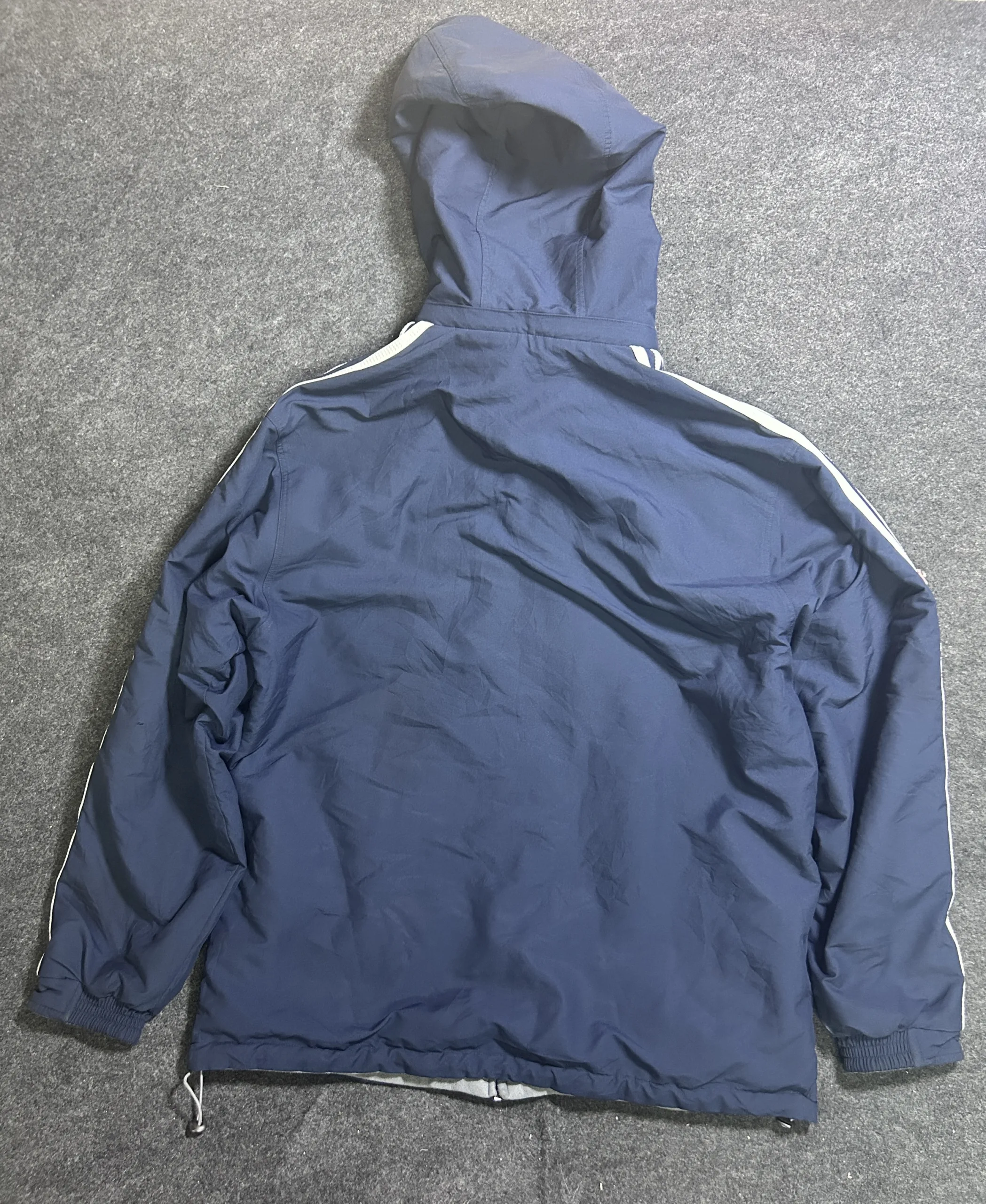 Adidas Reversible Hooded Fleece Winter Jacket Navy Grey | Xl 3 Adidas fleece jackets