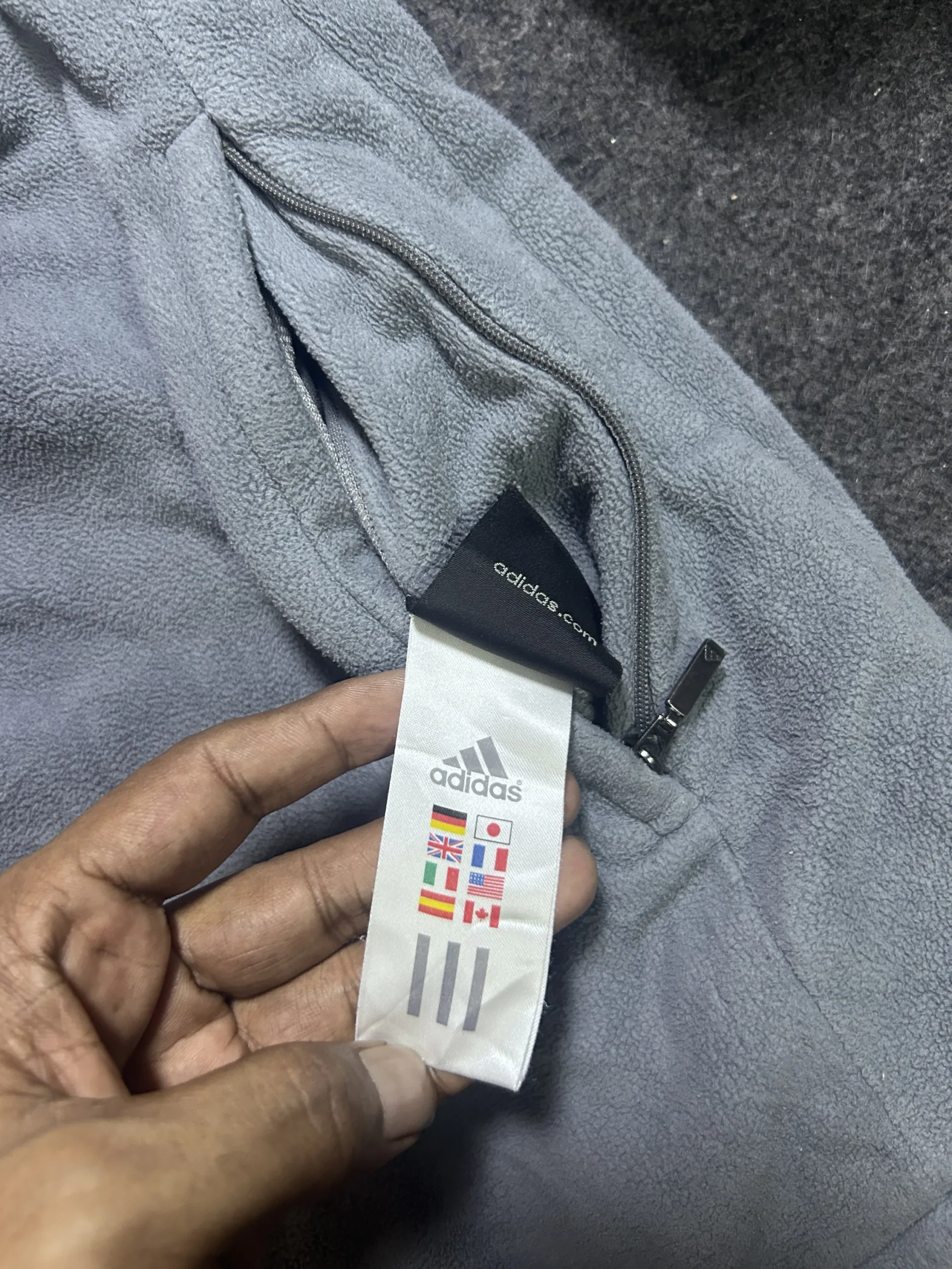 Adidas Reversible Hooded Fleece Winter Jacket Navy Grey | Xl 9 Adidas fleece jackets