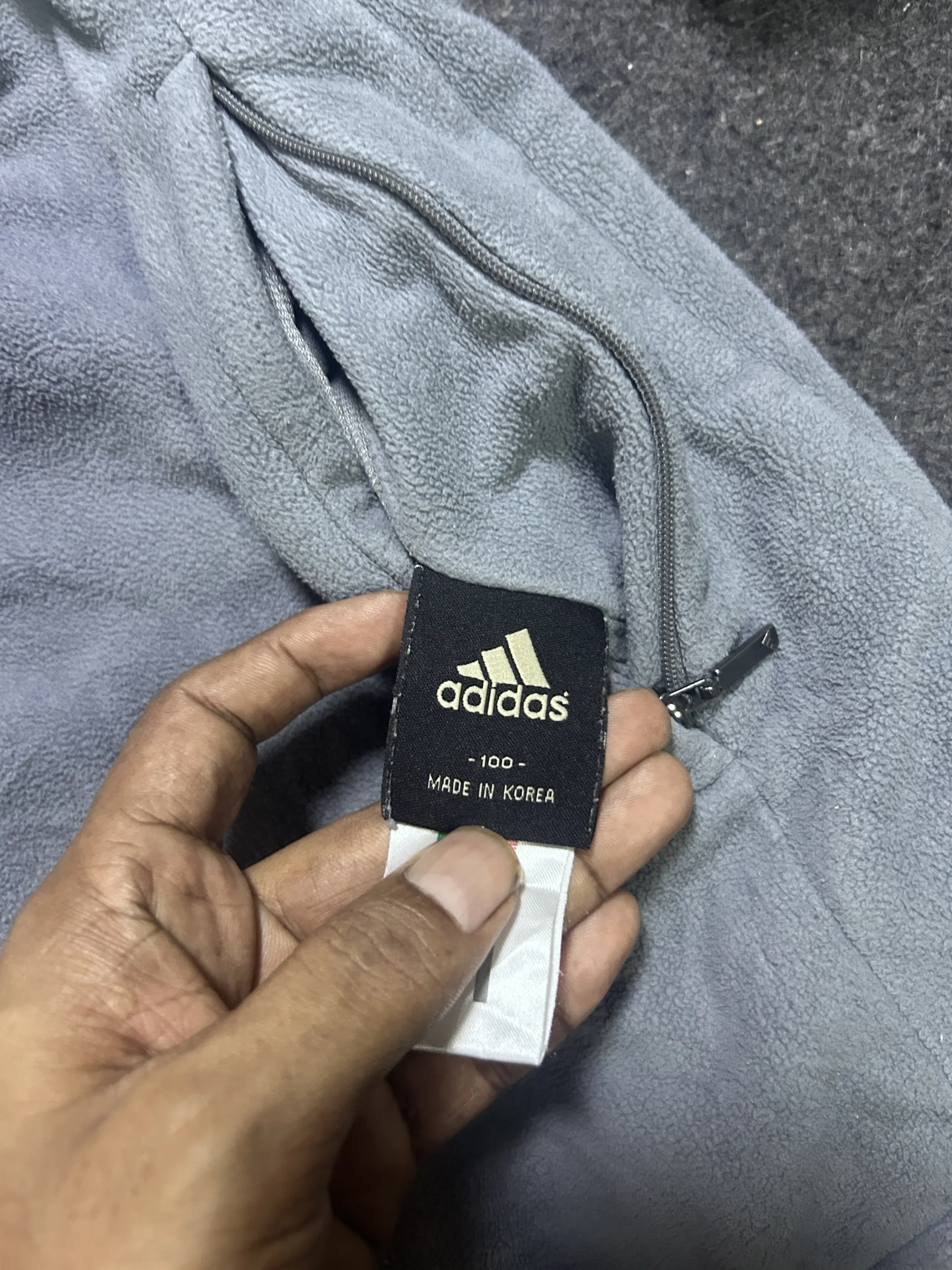 Adidas Reversible Hooded Fleece Winter Jacket Navy Grey | Xl 10 Adidas fleece jackets