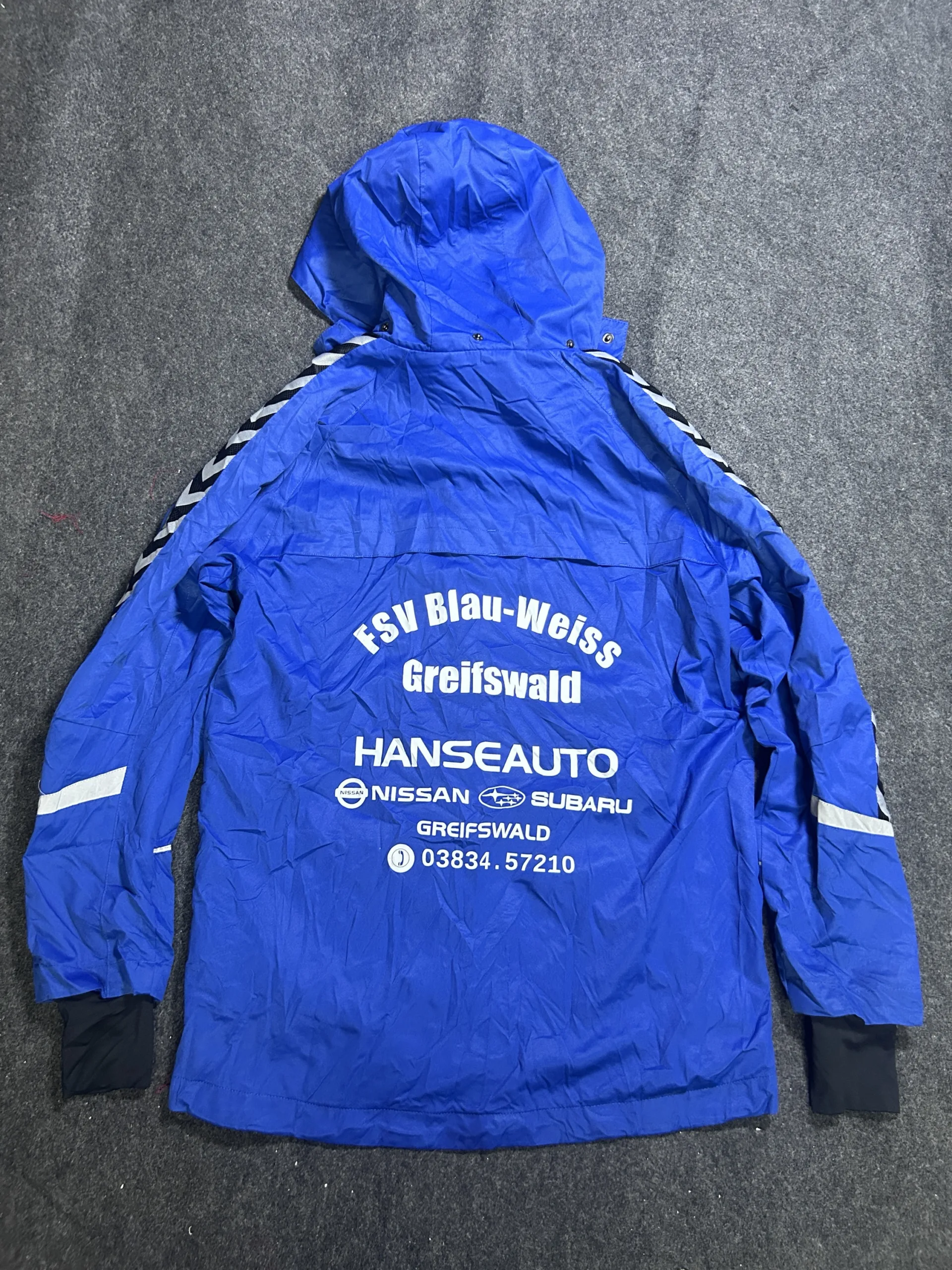 Hummel Authentic Blue Waterproof Hooded Sports Jacket S 7 thrift jackets india