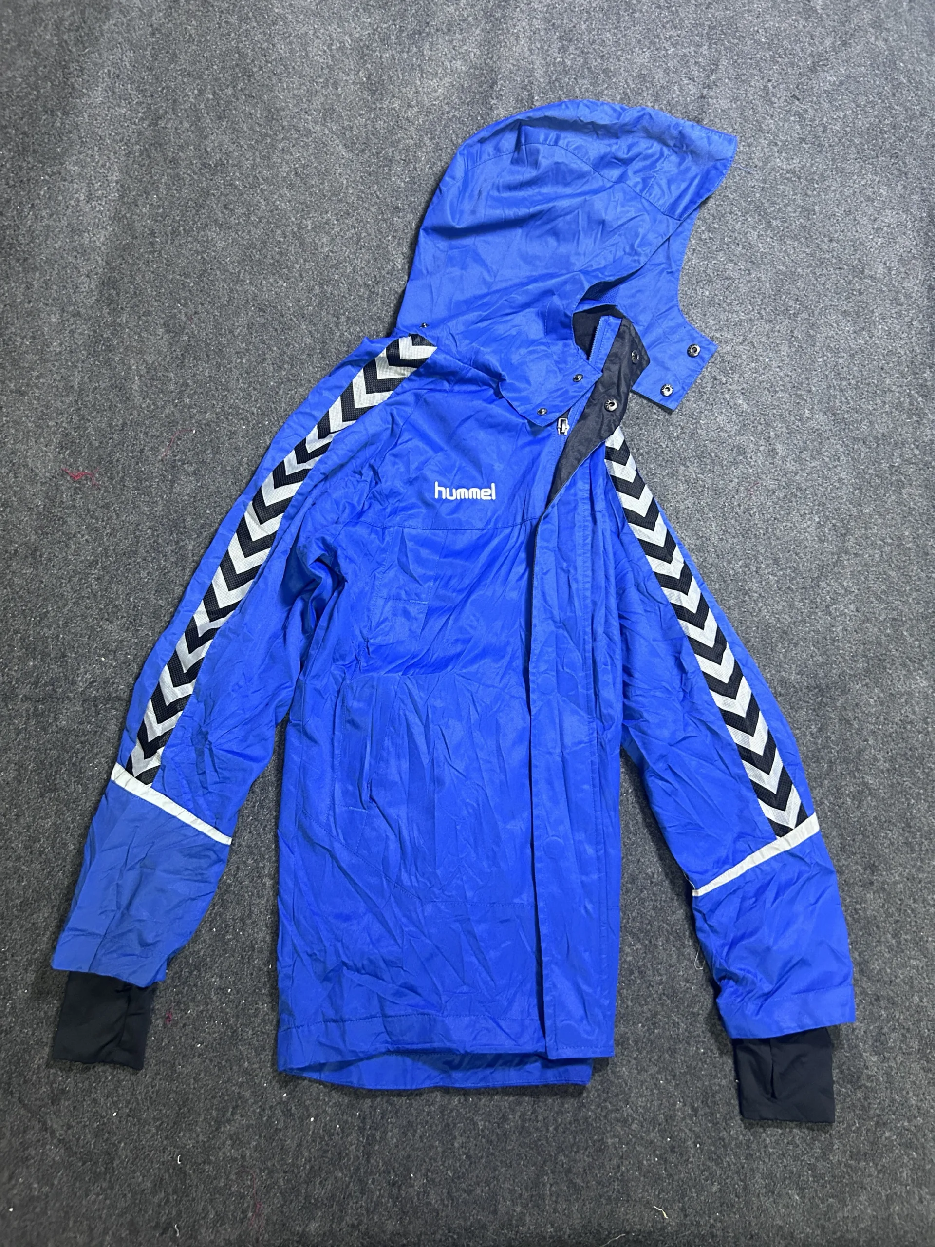Hummel Authentic Blue Waterproof Hooded Sports Jacket S 1 thrift jackets india