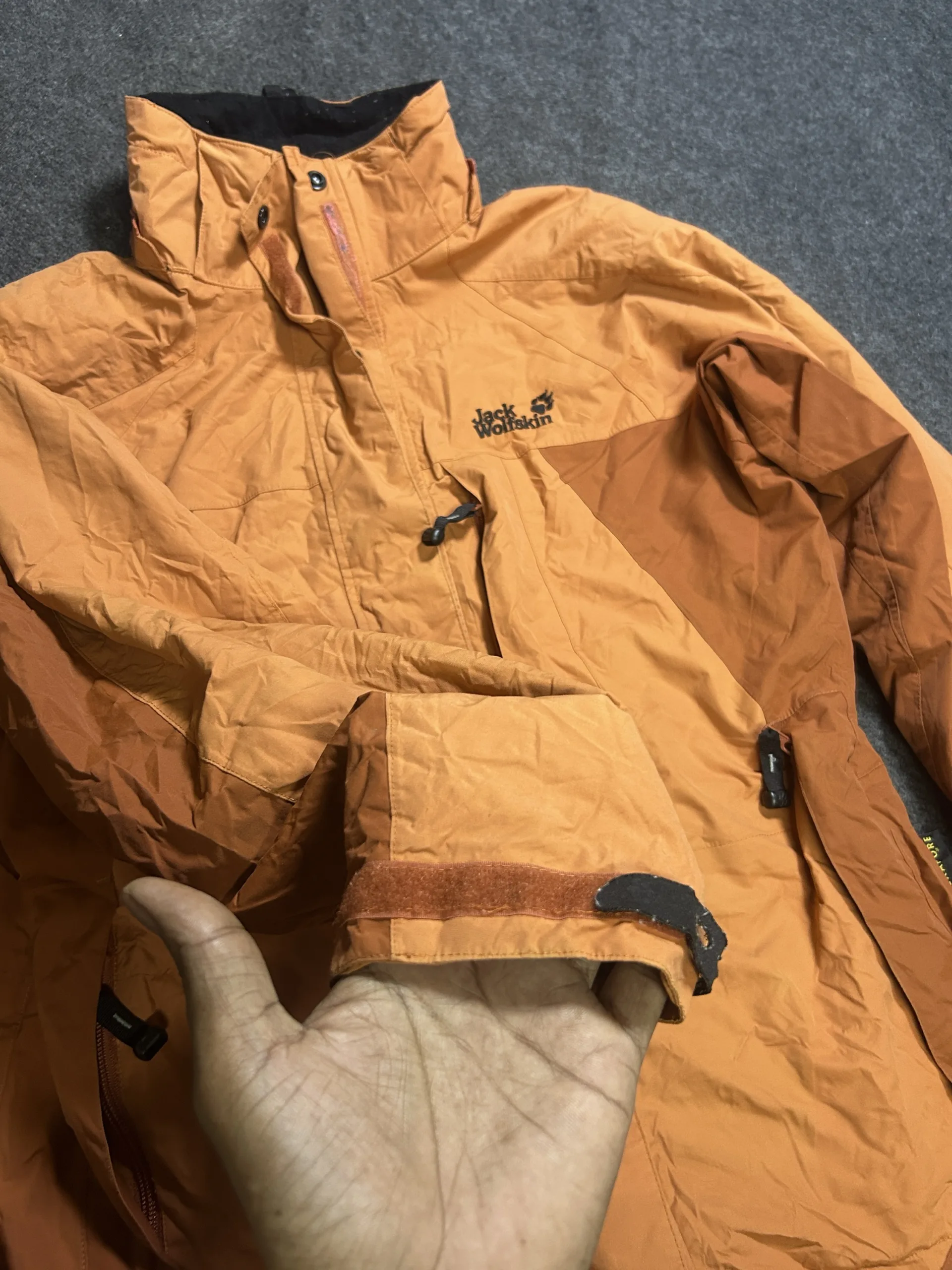 Jack Wolfskin Texapore Waterproof Hooded Hiking Jacket Brown | Unisex | M 6 thrift jackets india
