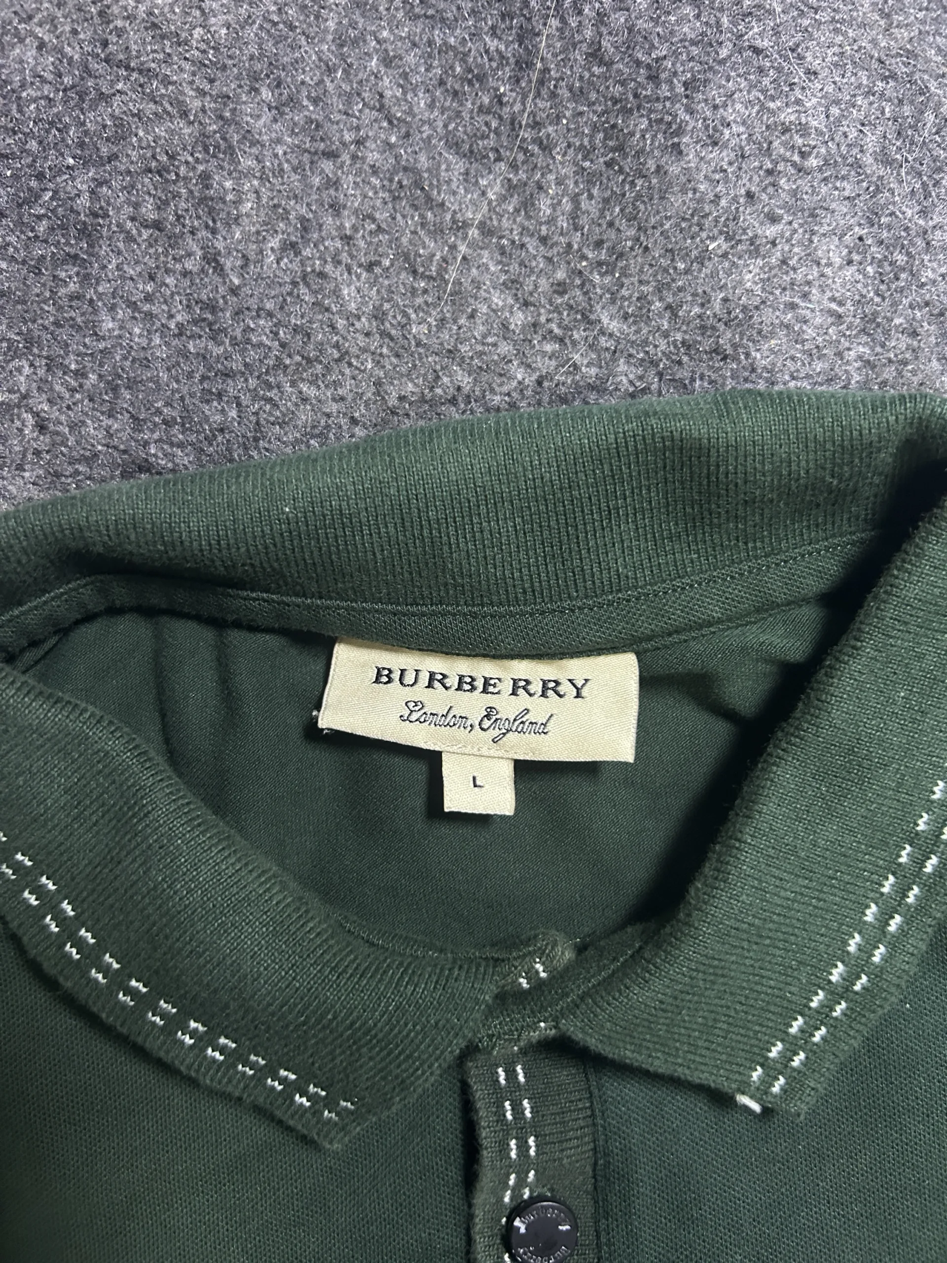 Burberry London England Dark Green Polo T-Shirt | L 5 thrift polo shirts india