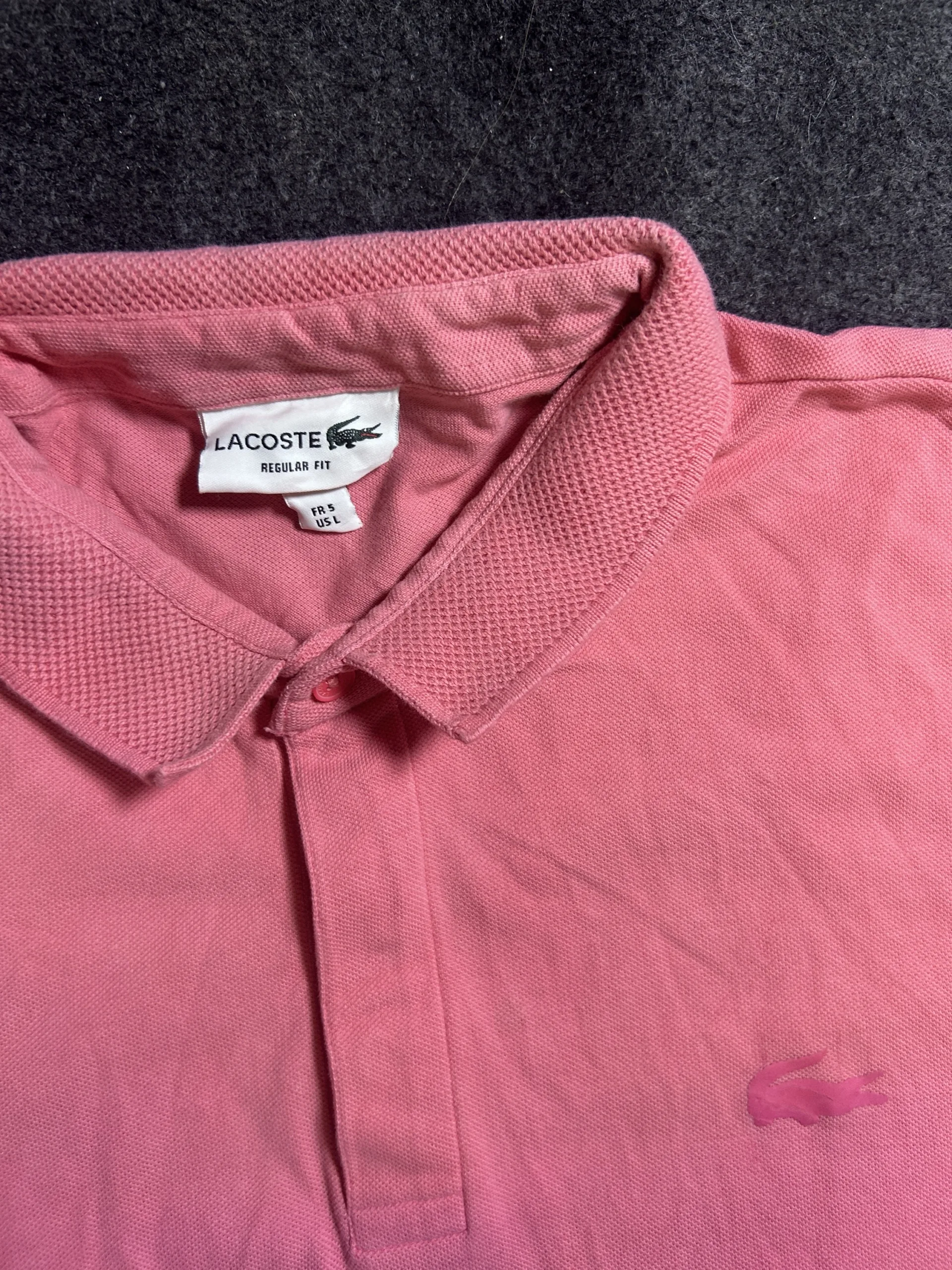 Lacoste Regular Fit Pink Polo Shirt | L 3 Lacoste polo shirts