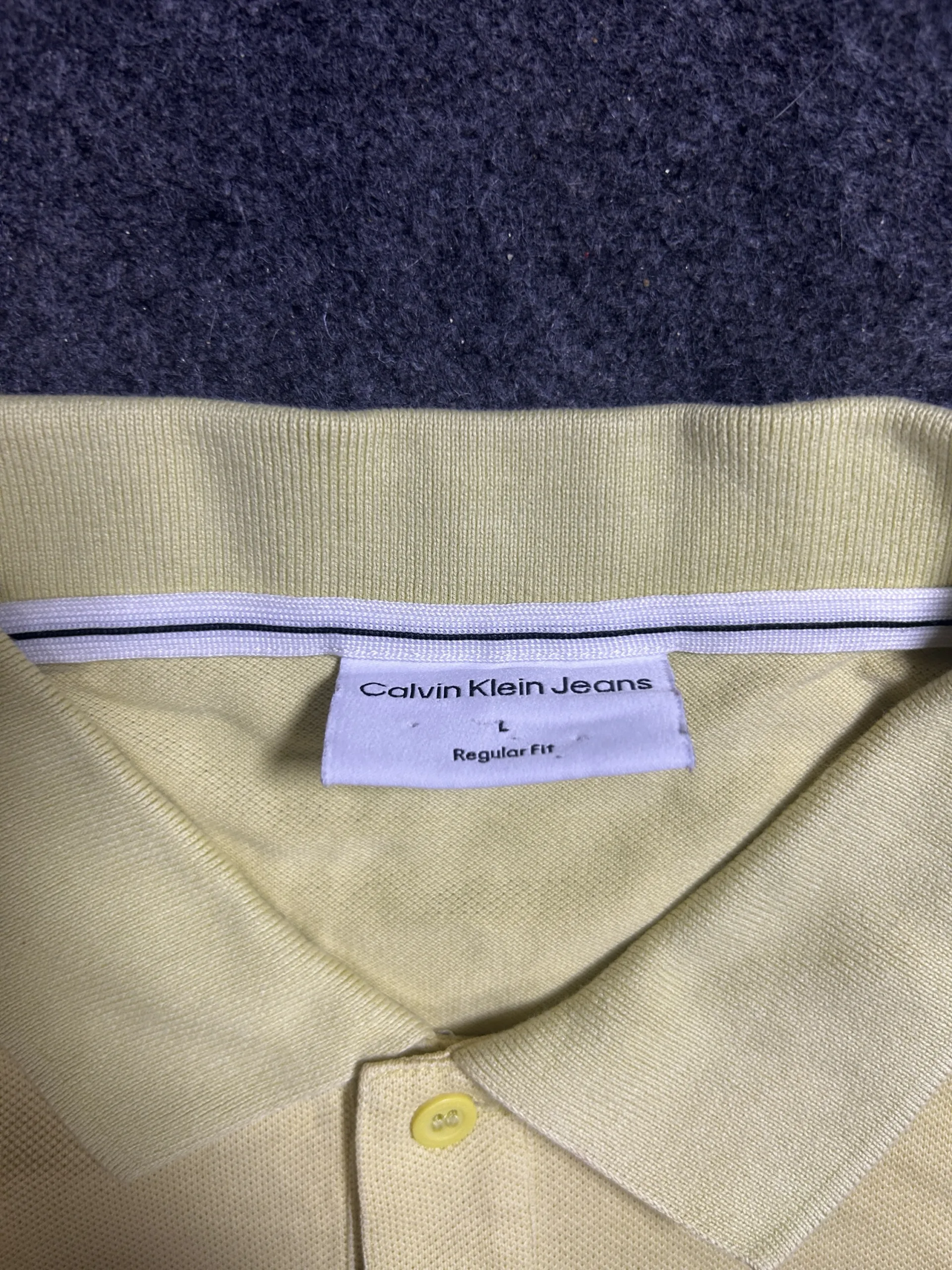 Calvin Klein Jeans Polo T-Shirt Yellow | M 4 thrift jeans india