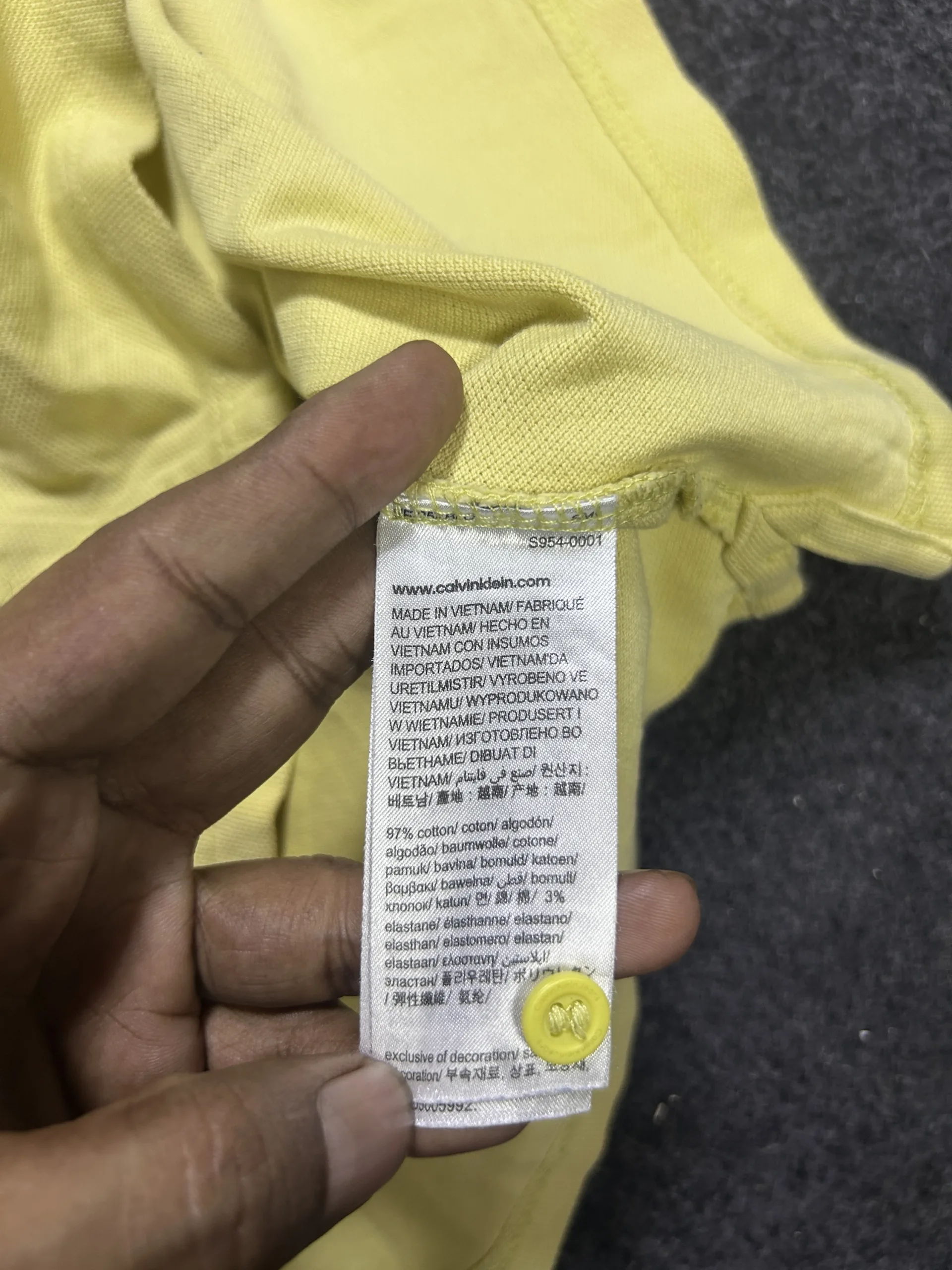 Calvin Klein Jeans Polo T-Shirt Yellow | M 6 thrift jeans india