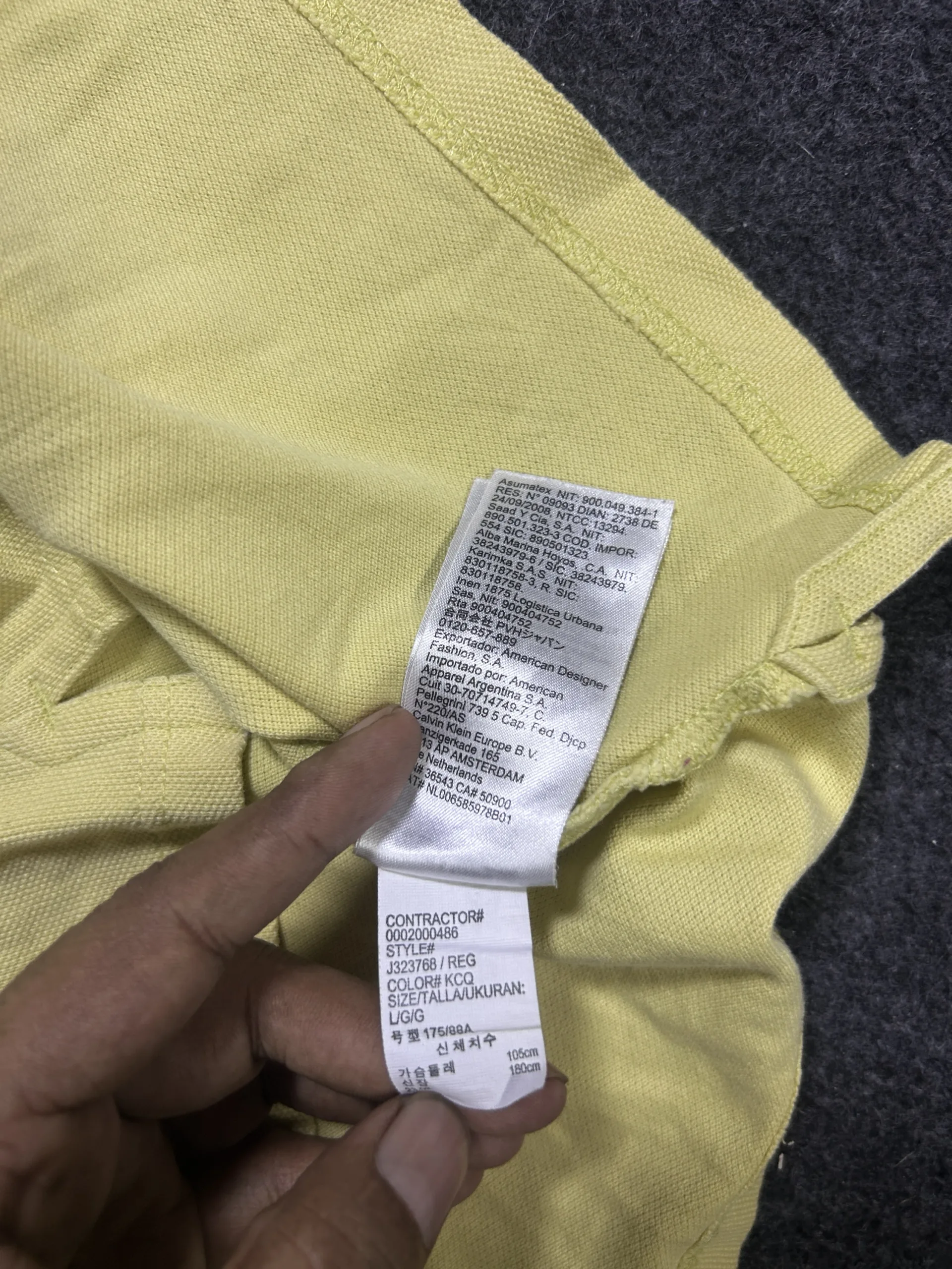 Calvin Klein Jeans Polo T-Shirt Yellow | M 7 thrift jeans india