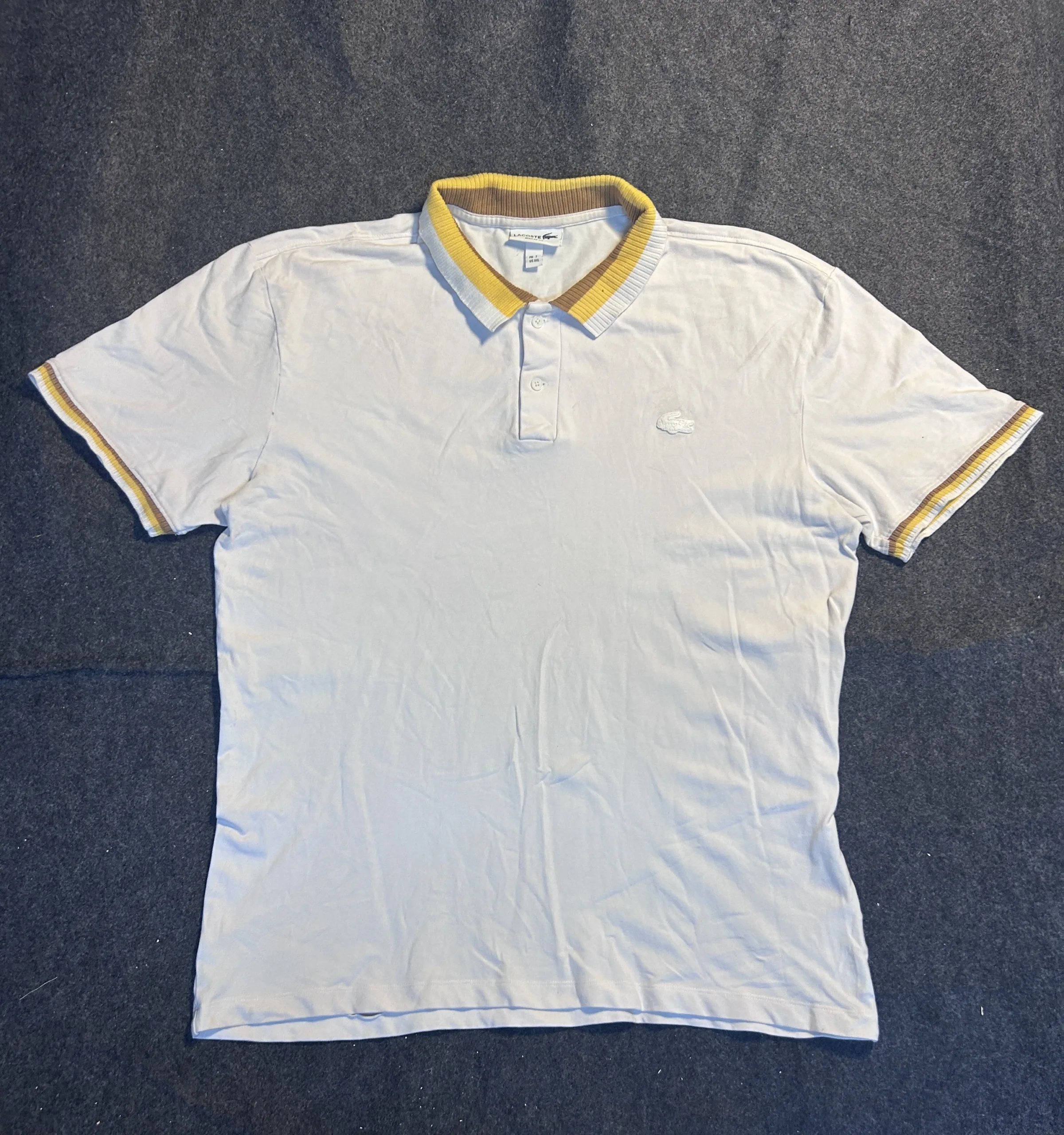 Lacoste Regular Fit White Polo T-Shirt Xl 2 Lacoste polo shirts
