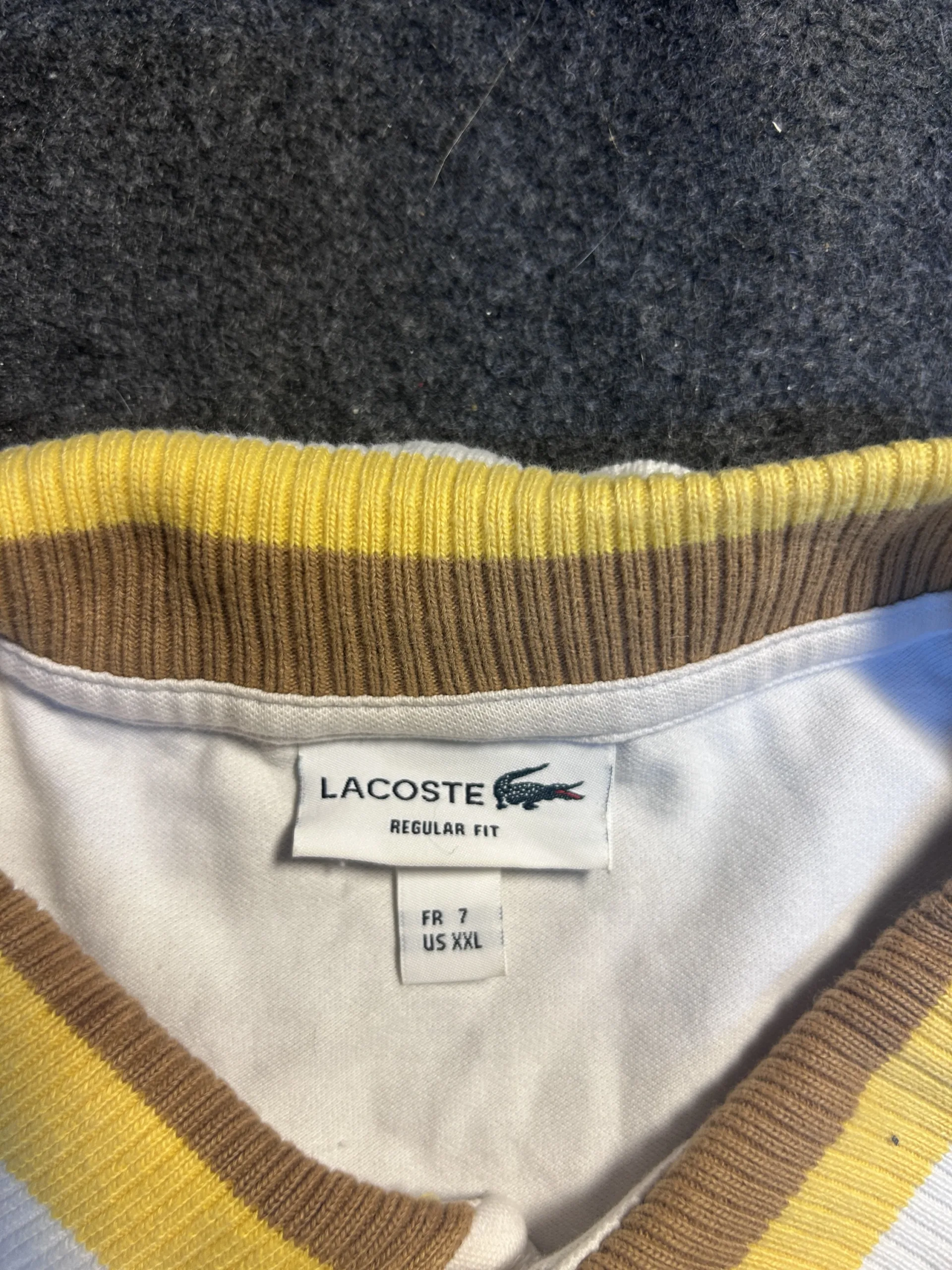 Lacoste Regular Fit White Polo T-Shirt Xl 4 Lacoste polo shirts