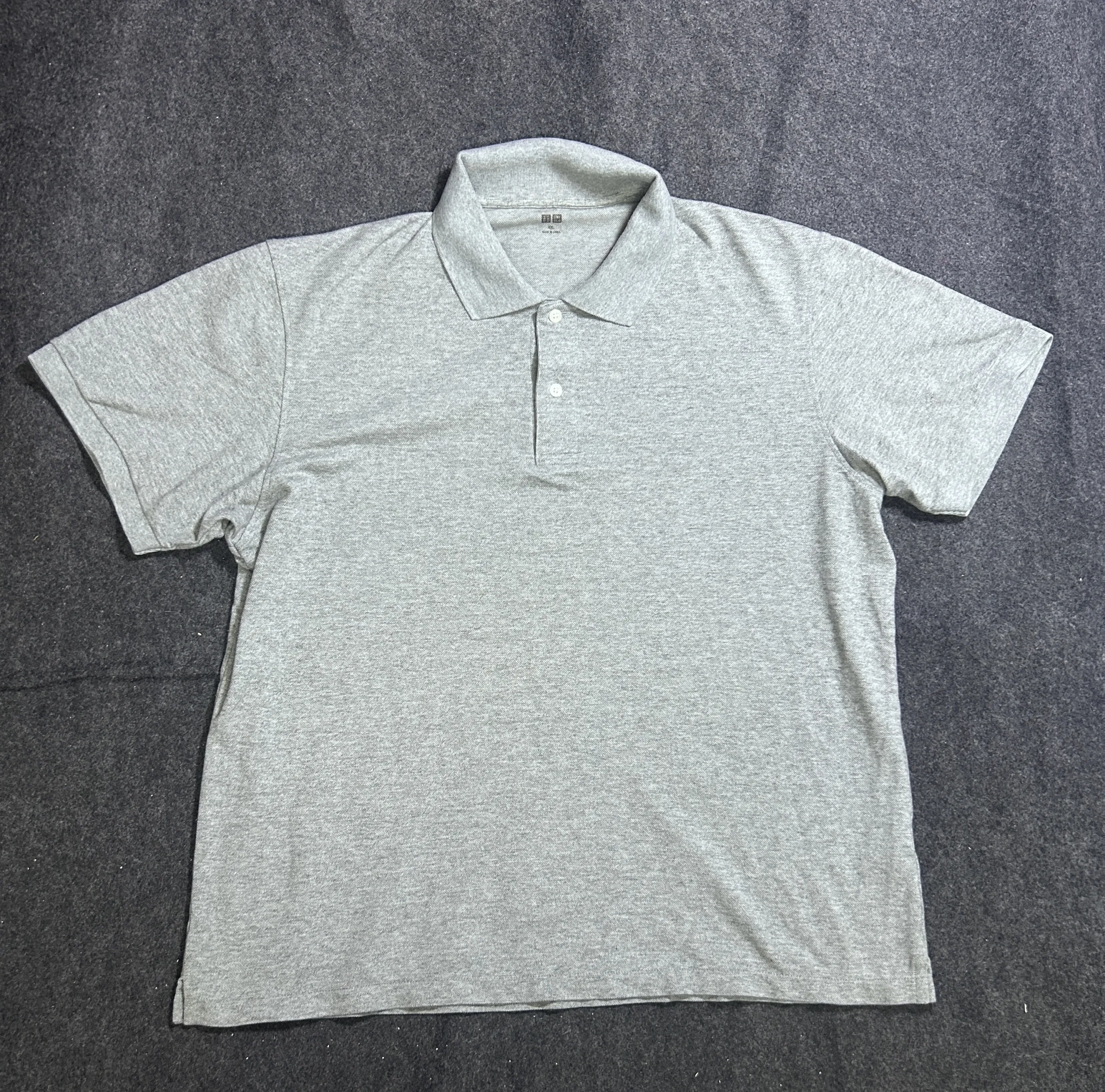Uniqlo Grey Polo T-Shirt | Xxl |Premium Cotton Blend 2 thrift polo shirts india
