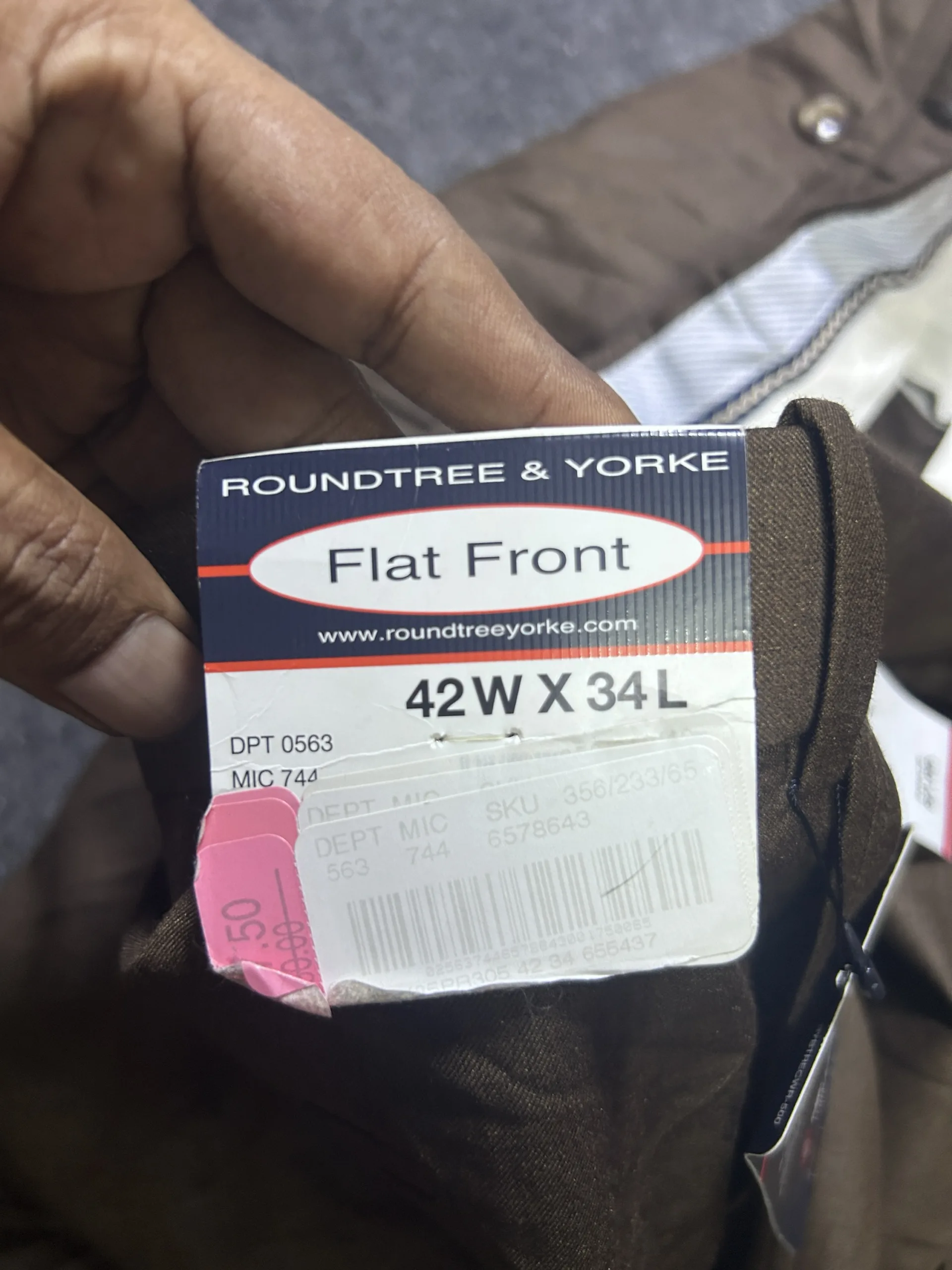 Roundtree &Amp; Yorke Easy Care Flat Front Dress Pants Brown | Xxl 3 online thrift store india