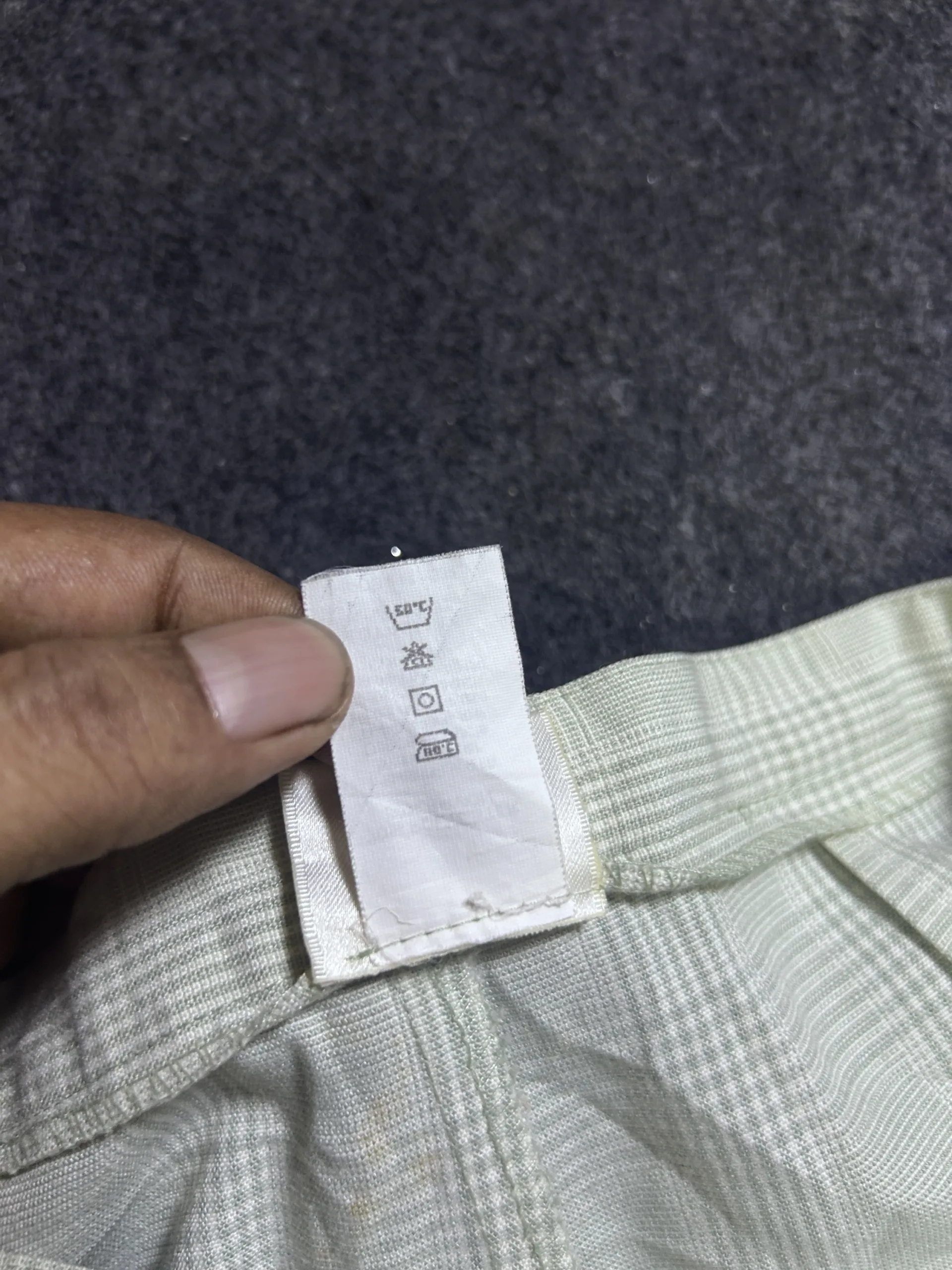 Vintage Usa Plaid Wide-Leg Trousers – Light Green &Amp; White W34 5 online thrift store india