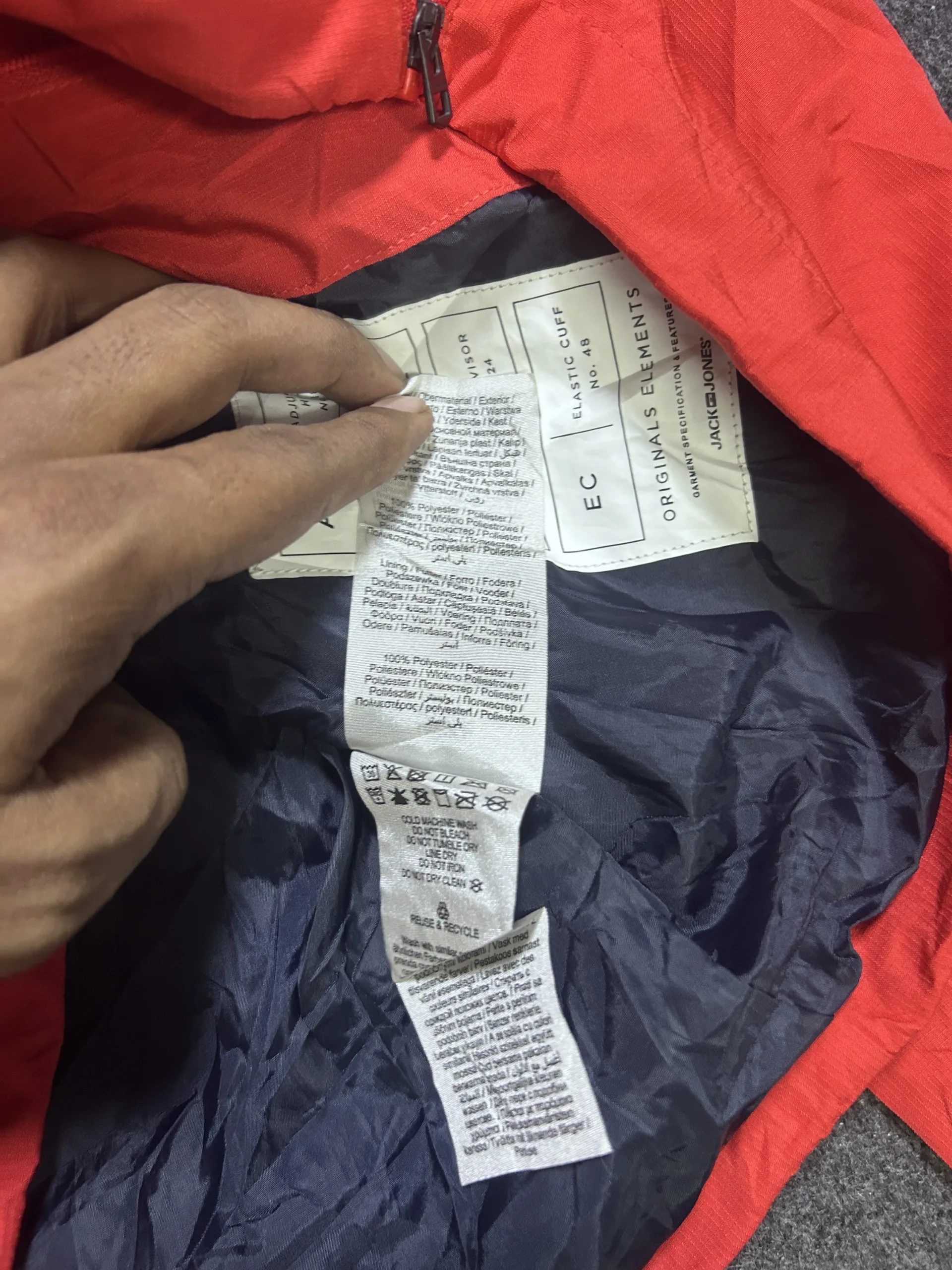 Jack &Amp; Jones Red Lightweight Waterproof Windbreaker Jacket S 8 thrift windbreakers india