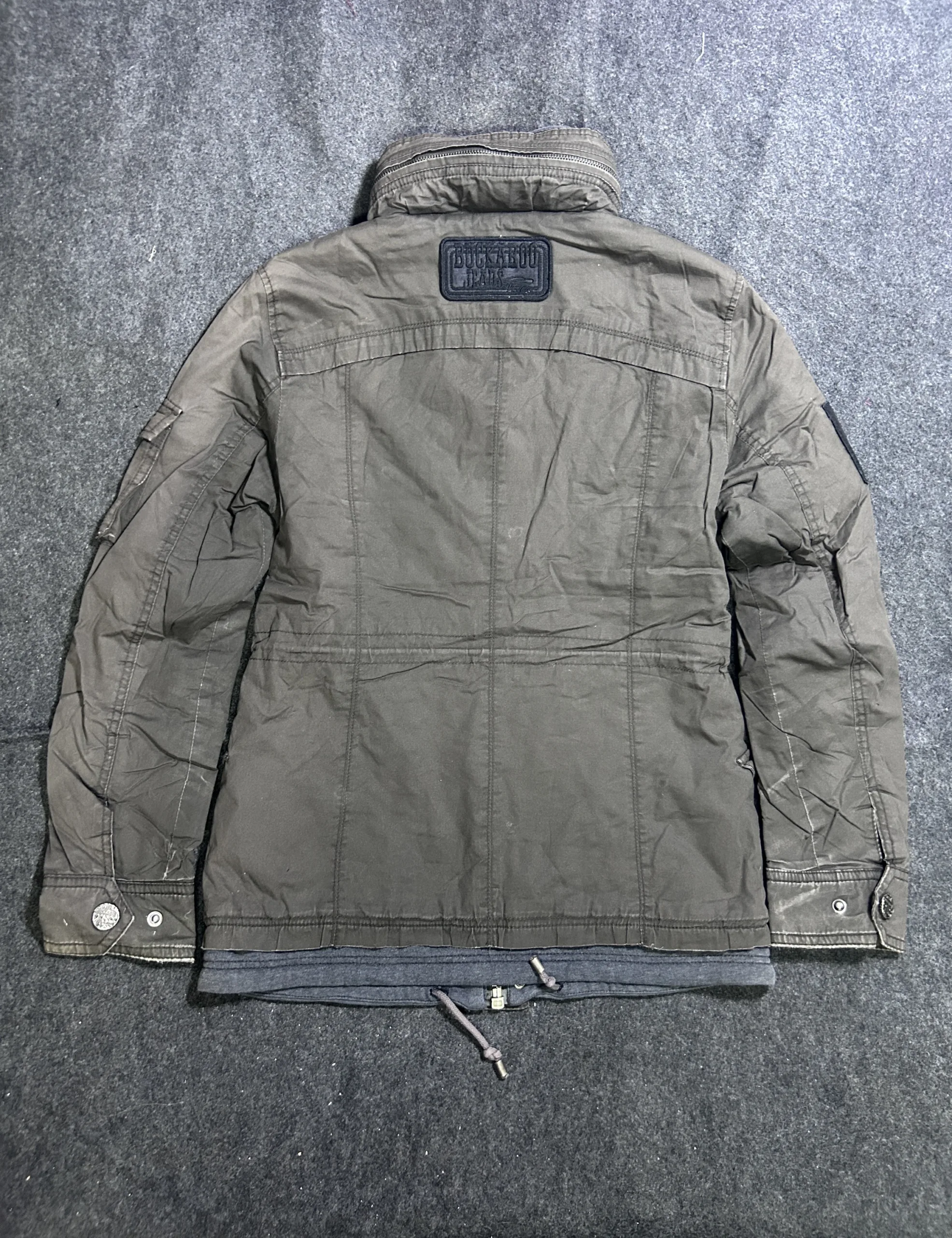 Buckaroo Jeans Vintage Military Utility Jacket Olive Green Multi-Pocket L 3 thrift jackets india