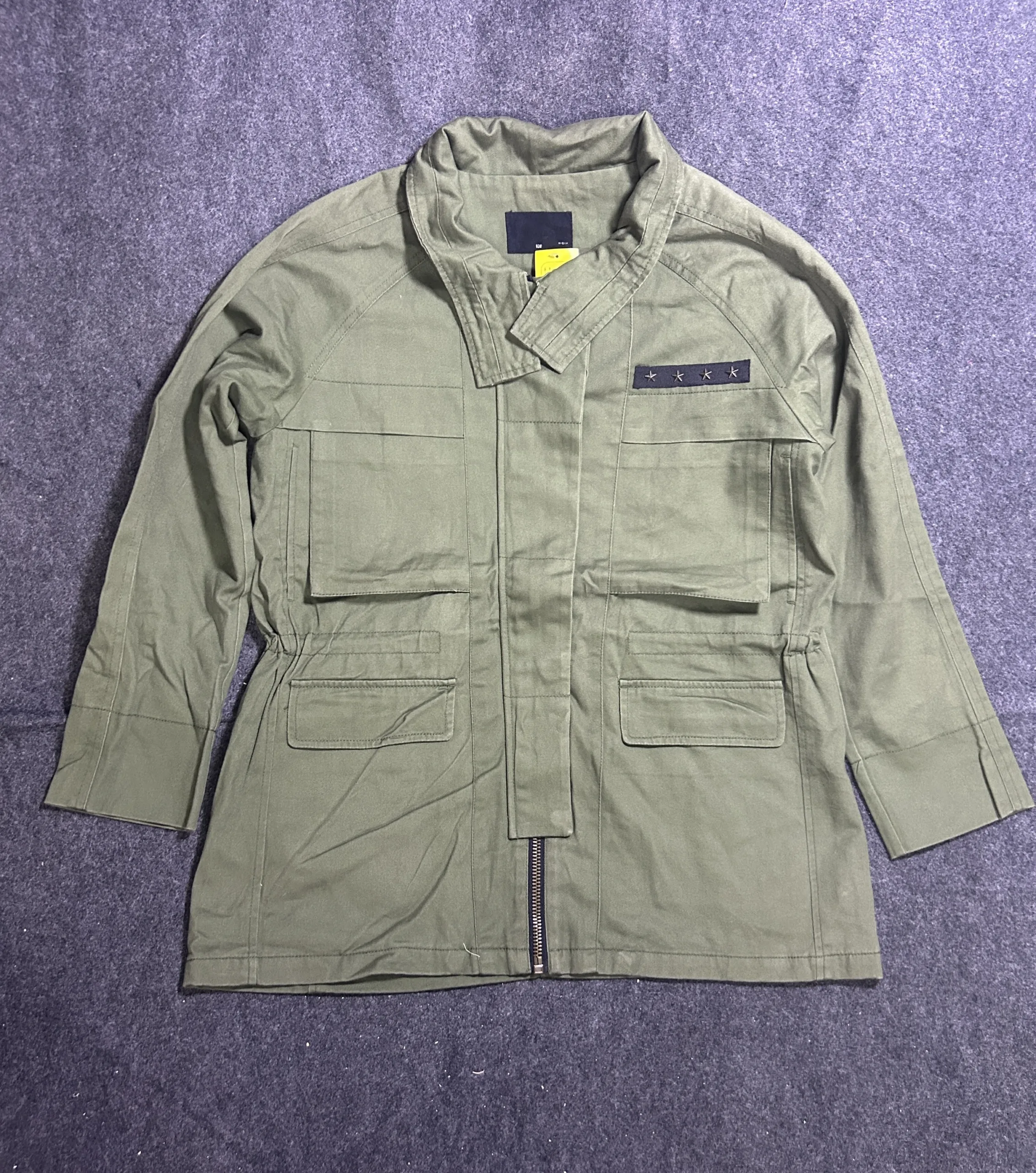 Ugiz Khaki Field Jacket Vintage Military Style Multi-Pocket Cotton Jacket L/Xl 1 thrift jackets india