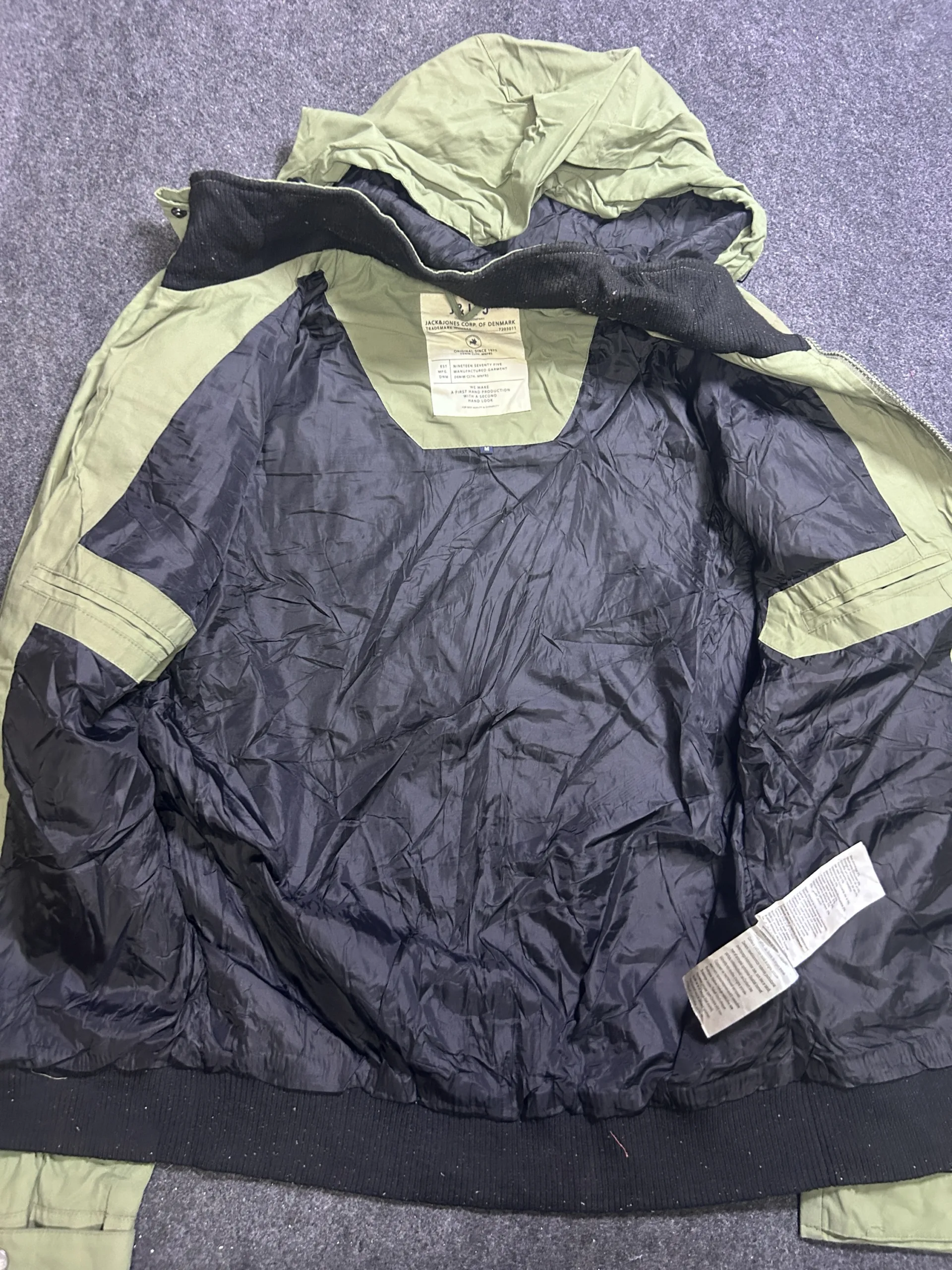 Jack &Amp; Jones J&Amp;J75 Green Hooded Utility Jacket | Vintage Park Jacket | L 10 thrift jackets india