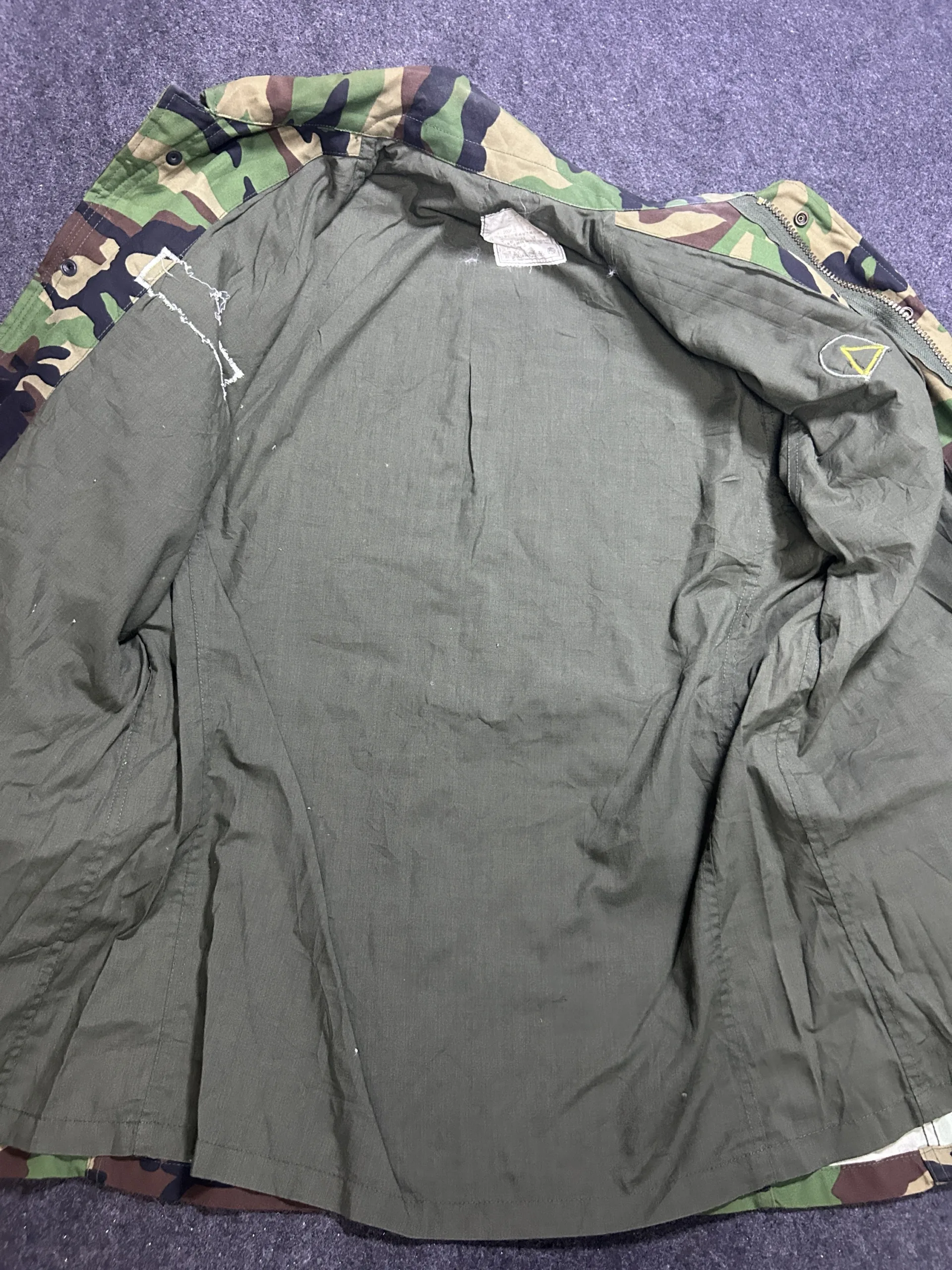 Vintage Woodland Camouflage Field Jacket | Military Style Utility Jacket | Xl Fit 4 thrift jackets india