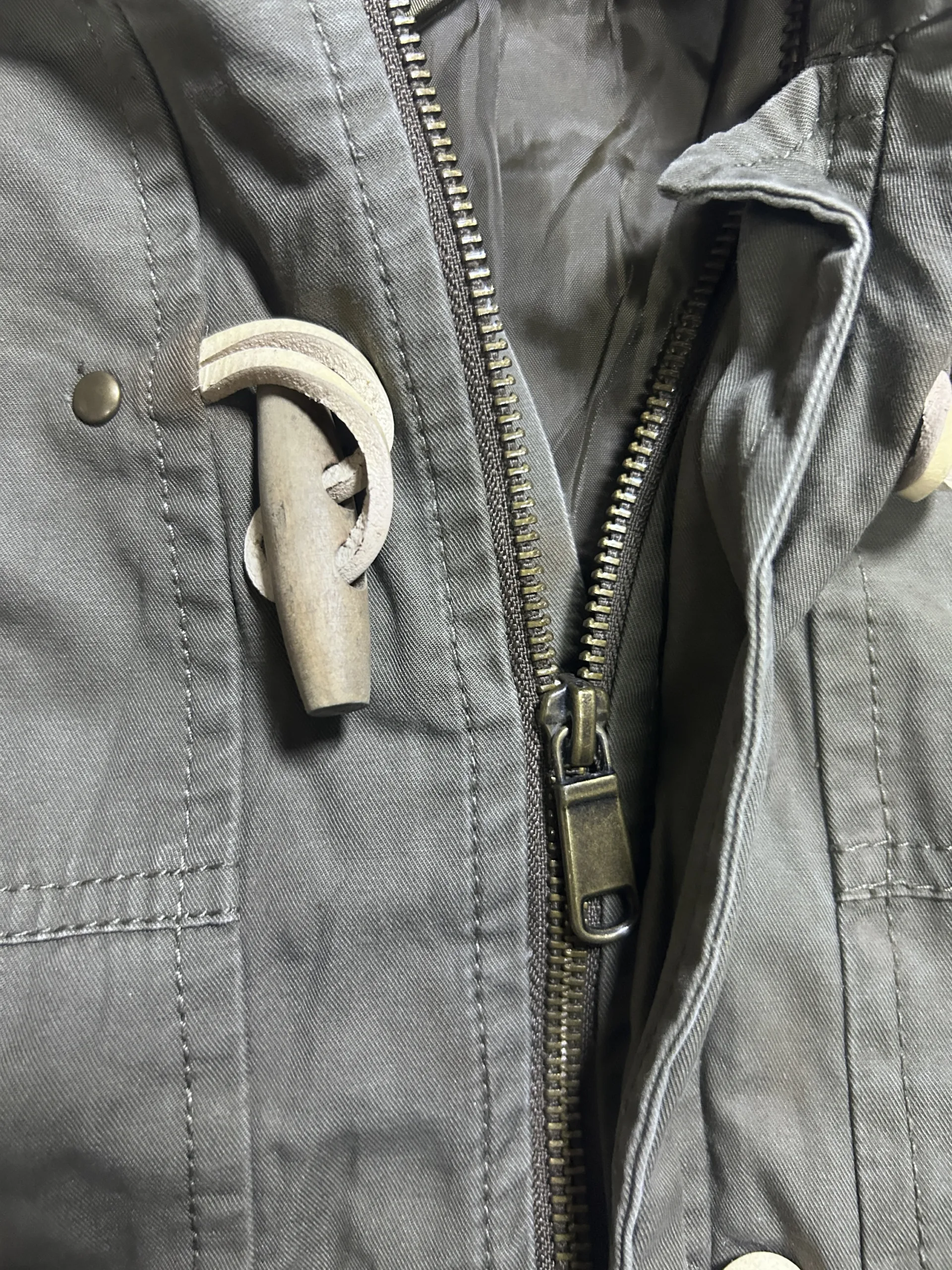 H&Amp;M Olive Green Hooded Field Jacket | Cotton Utility Parka | L 5 thrift jackets india