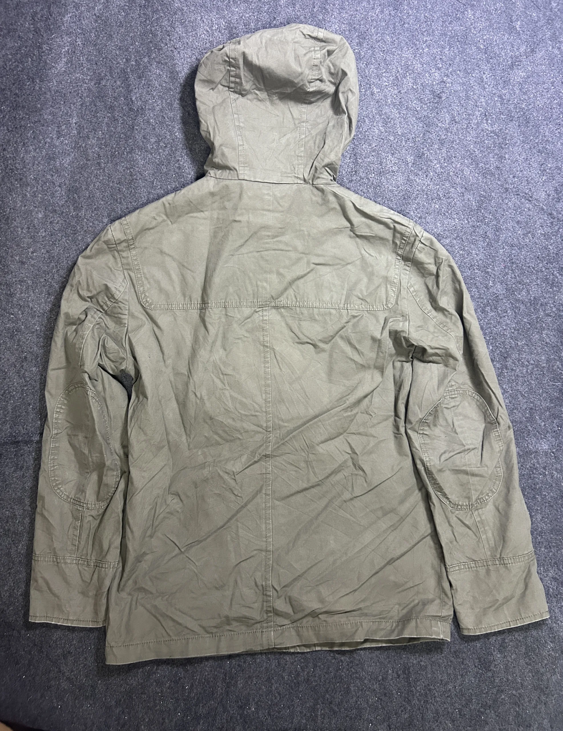 H&Amp;M Olive Green Hooded Field Jacket | Cotton Utility Parka | L 3 thrift jackets india