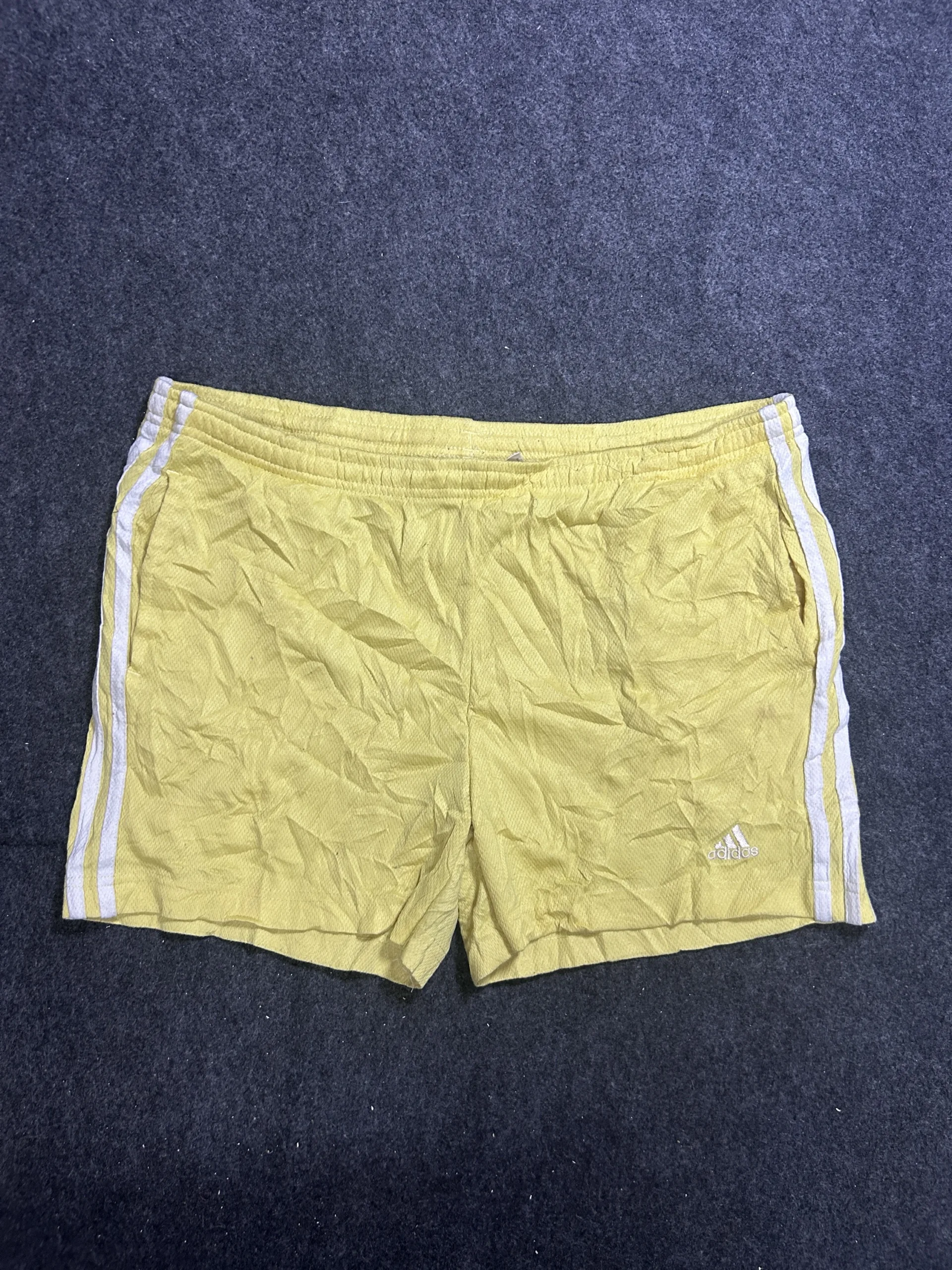 Adidas Women’s Yellow 3-Stripes Sports Shorts Casual &Amp; Activewear | L 1 Adidas shorts