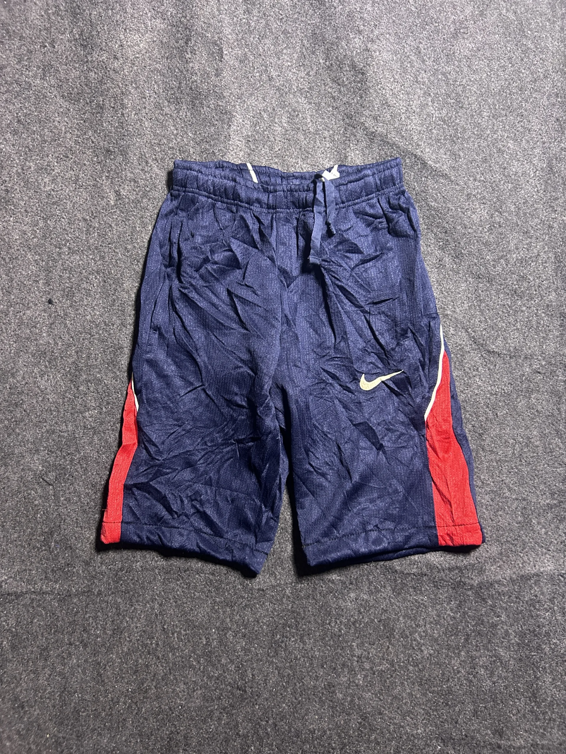 Nike Dri-Fit Navy Blue Sports Shorts With Red Panels | Waist 22–24 1 Nike shorts