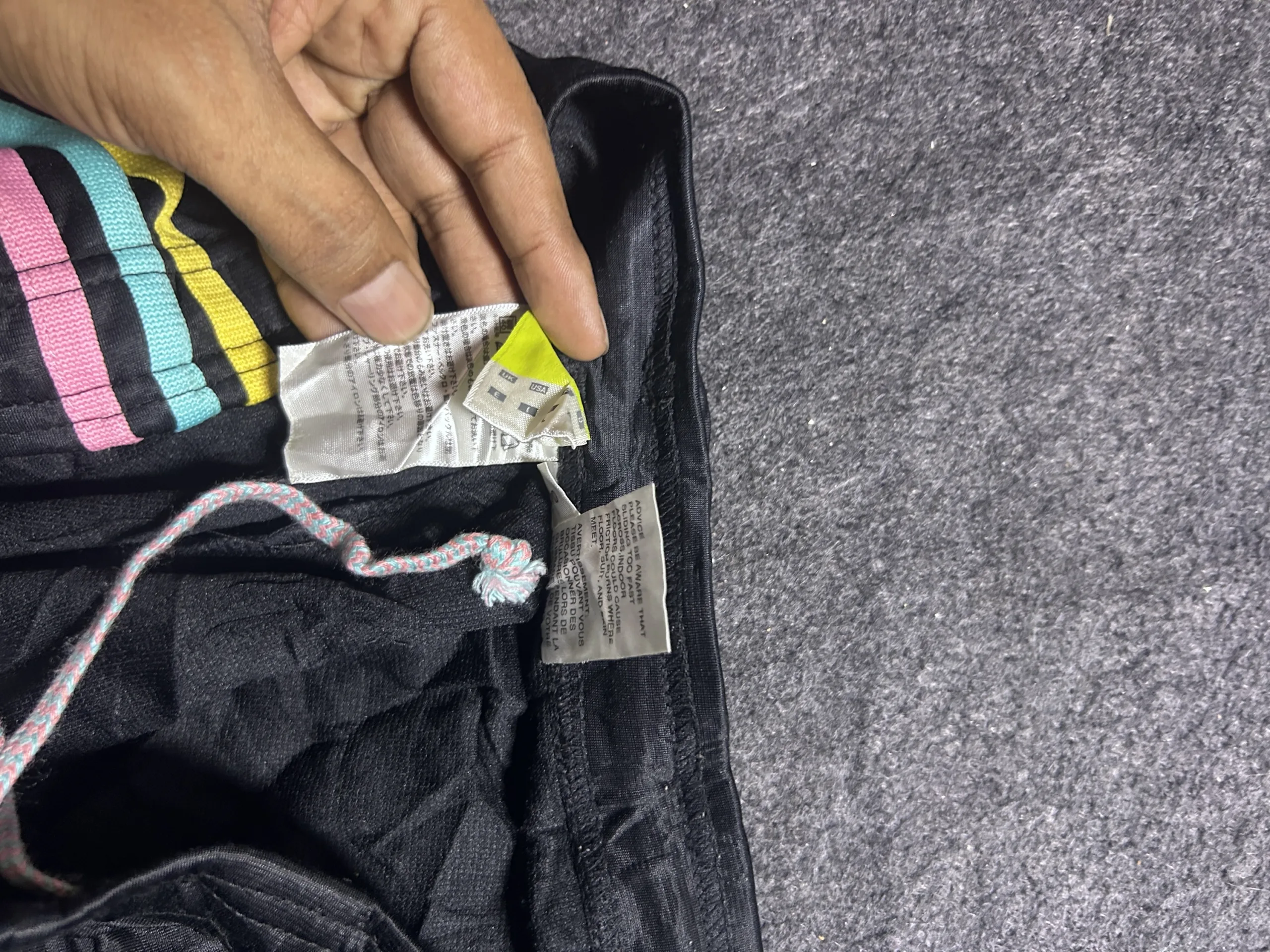 Adidas Black Athletic Shorts With Multicolor Stripes | Waist 32 4 Adidas shorts