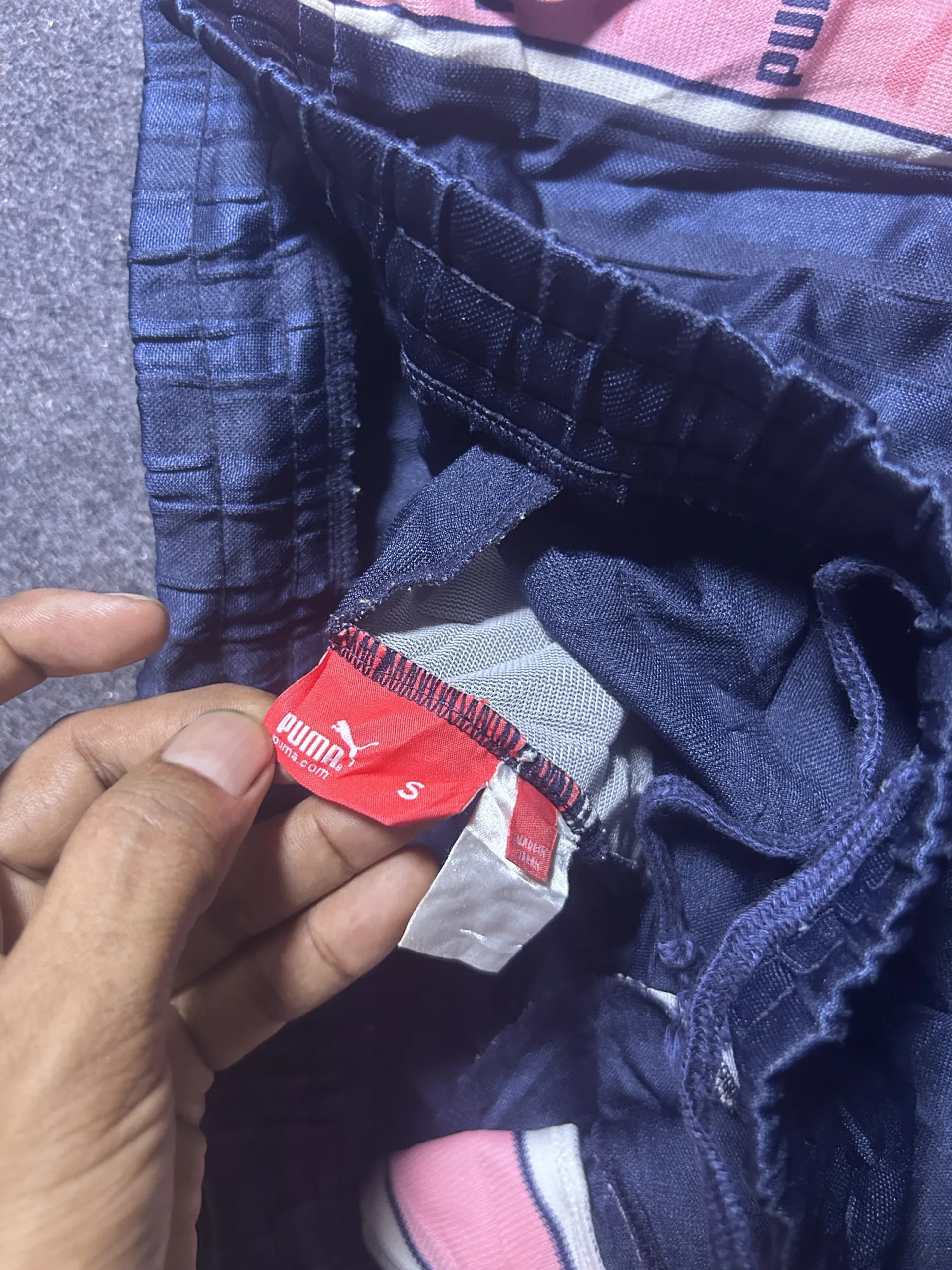 Puma Vintage Sports Shorts Navy Blue Pink | Retro Athletic Shorts | 34–36 4 Puma shorts