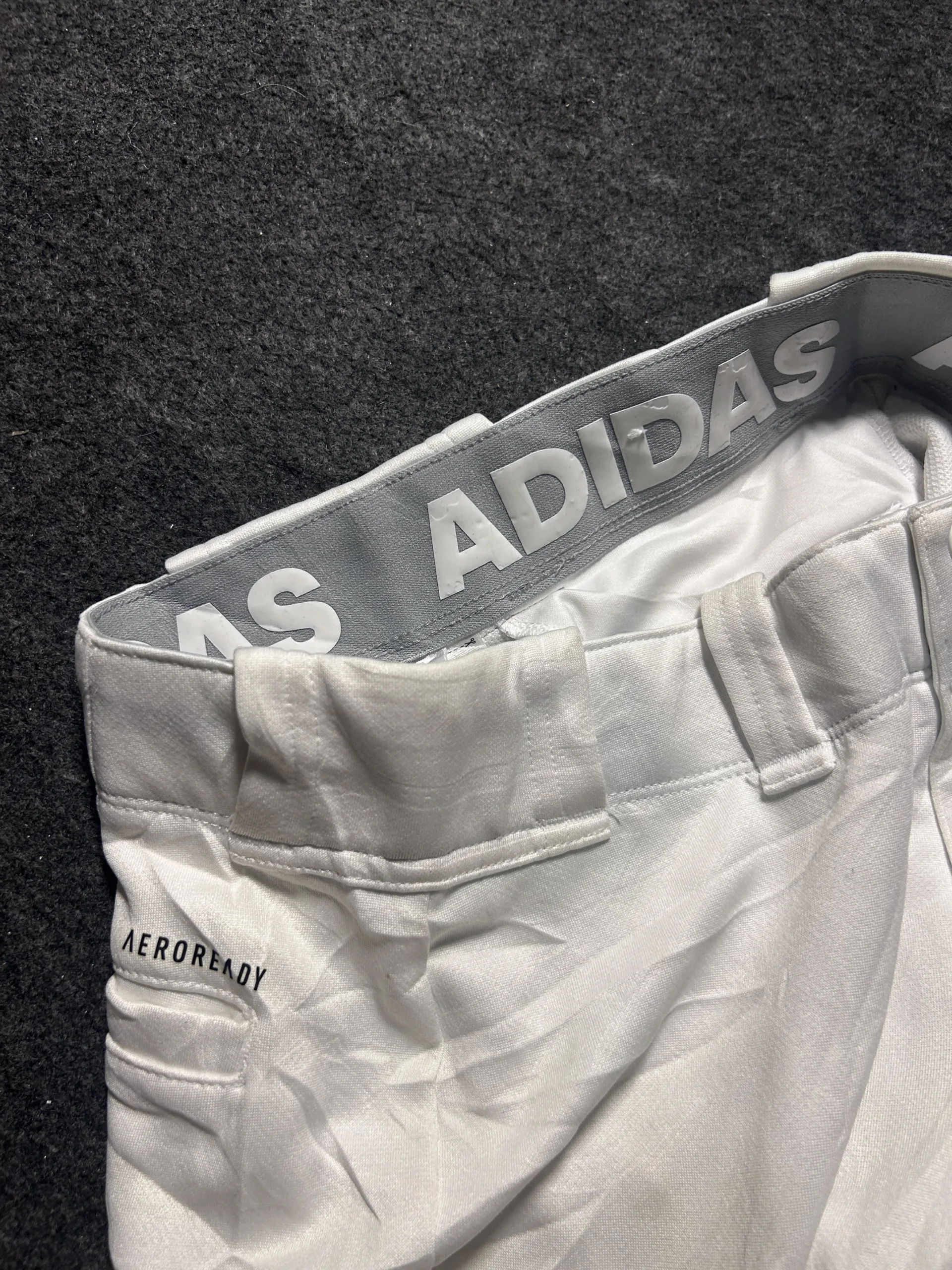 Adidas Aeroready White Sports Pants | Tapered Athletic Wear | Waist 28 5 online thrift store india