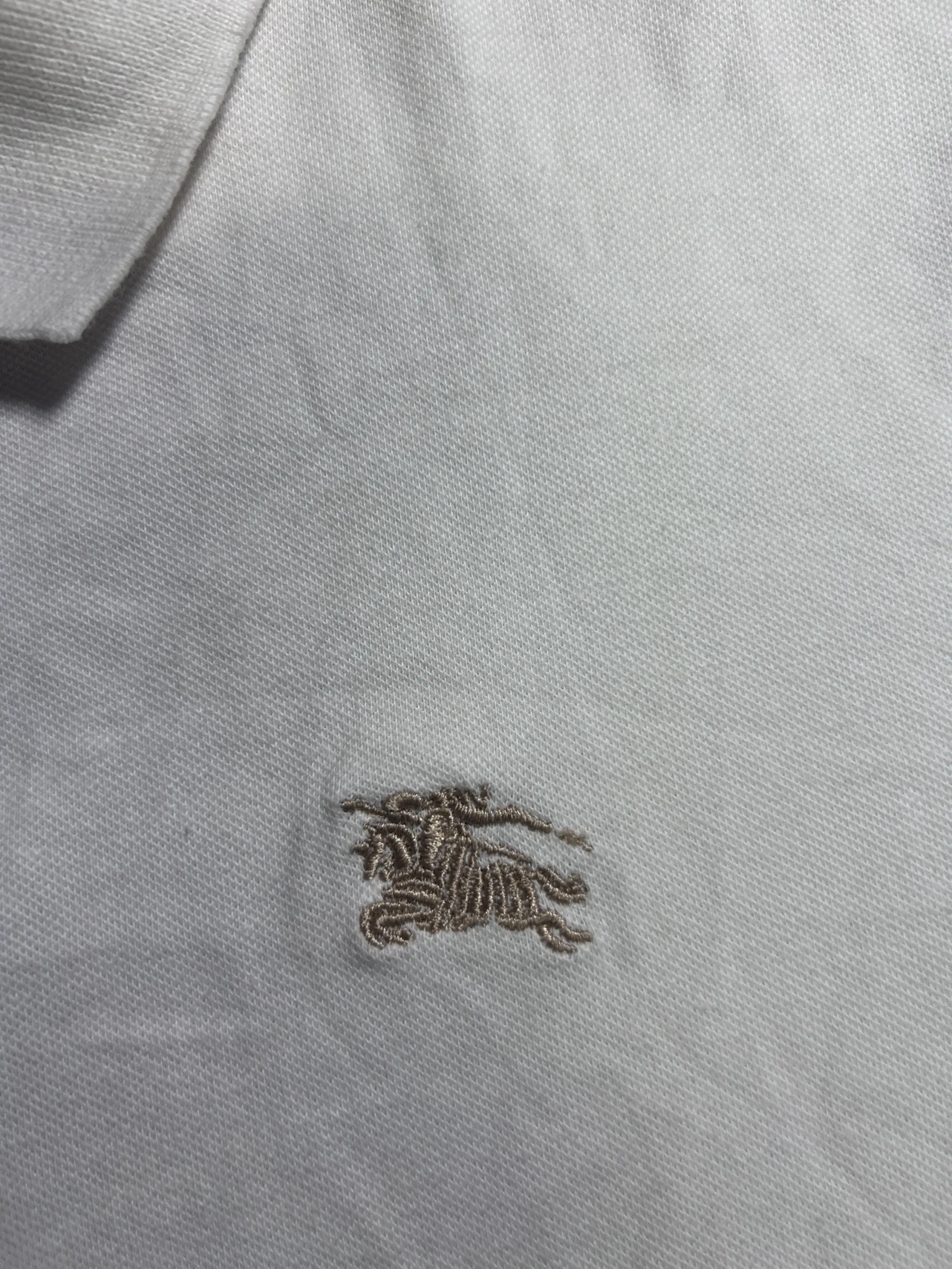 Burberry Brit White 100% Cotton Polo Shirt – Equestrian Knight Logo | S 4 thrift polo shirts india