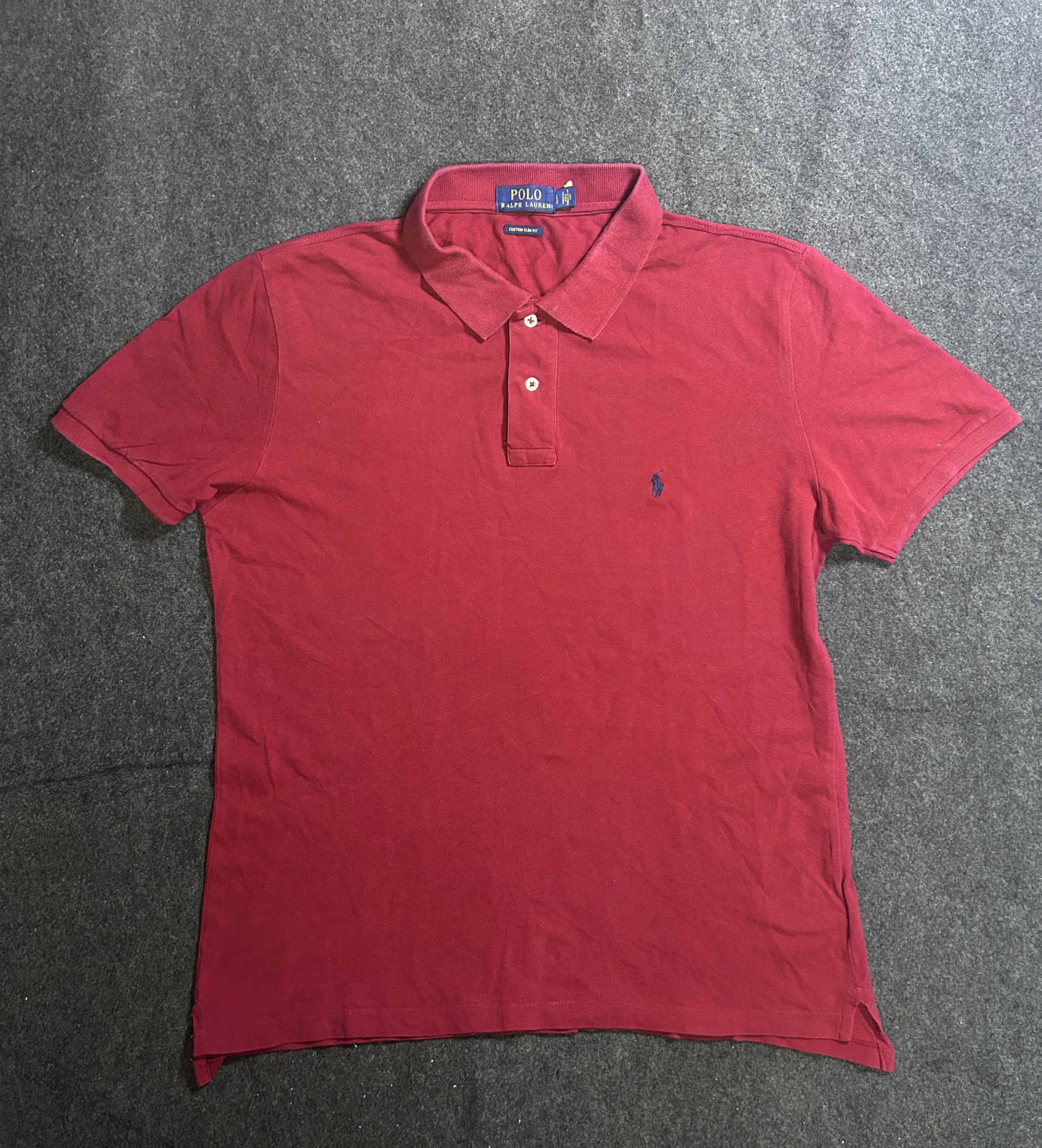 Polo Ralph Lauren Custom Slim Fit Red Polo T-Shirt | L /Xl 1 thrift polo shirts india