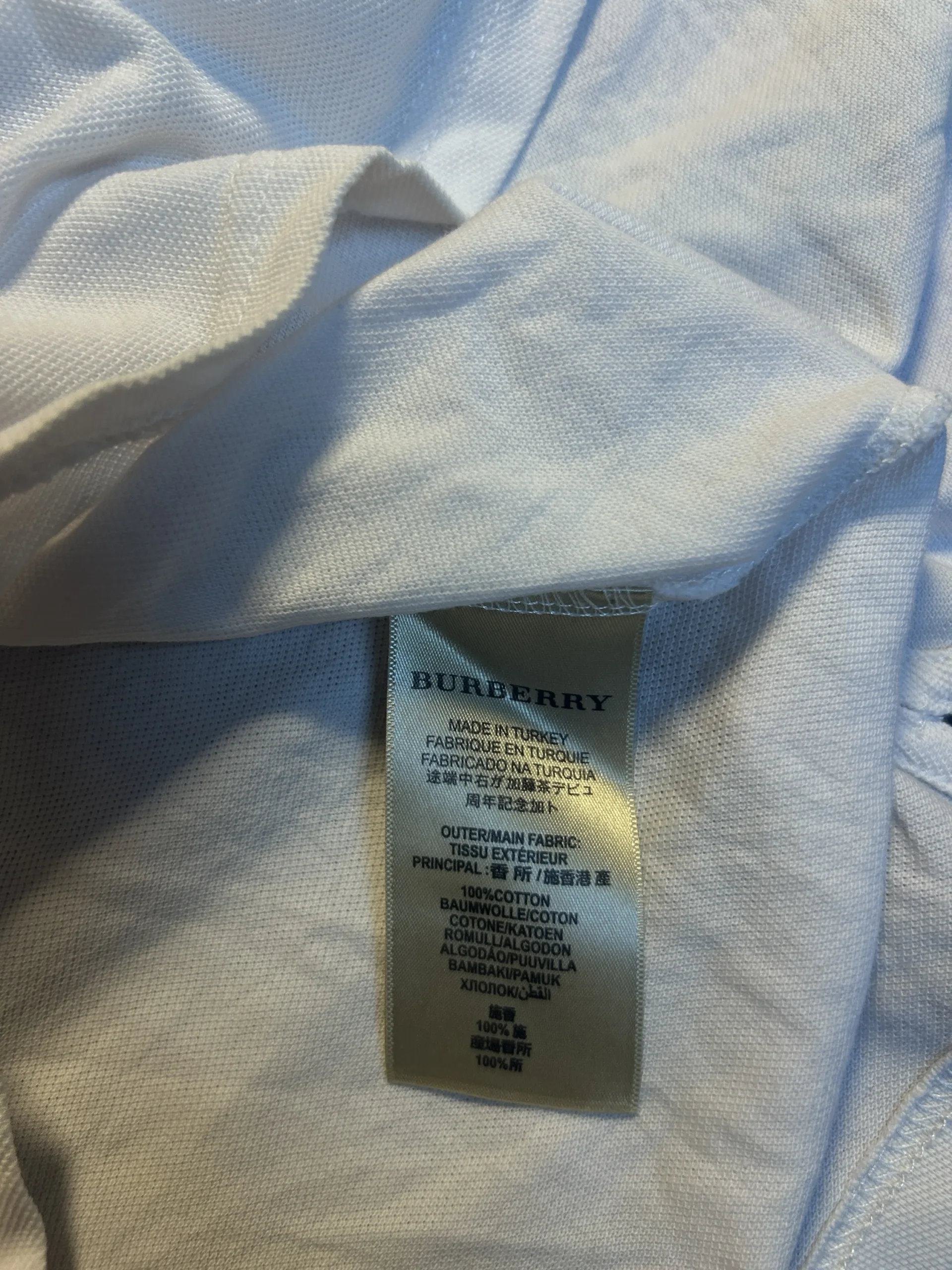 Burberry London England Vintage White Polo Shirt 100% Cotton | Men’s 44 5 thrift polo shirts india