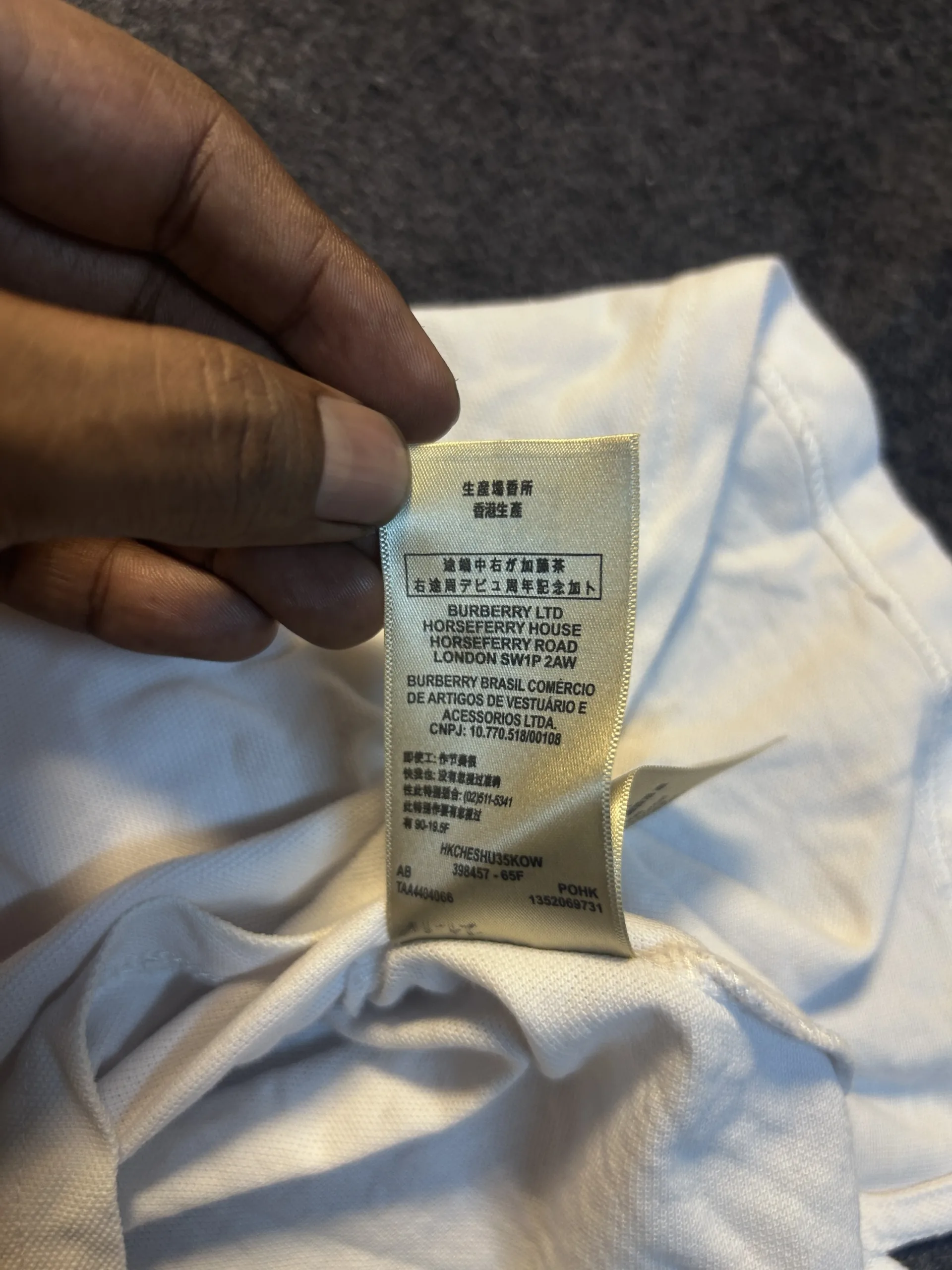 Burberry London England Vintage White Polo Shirt 100% Cotton | Men’s 44 7 thrift polo shirts india