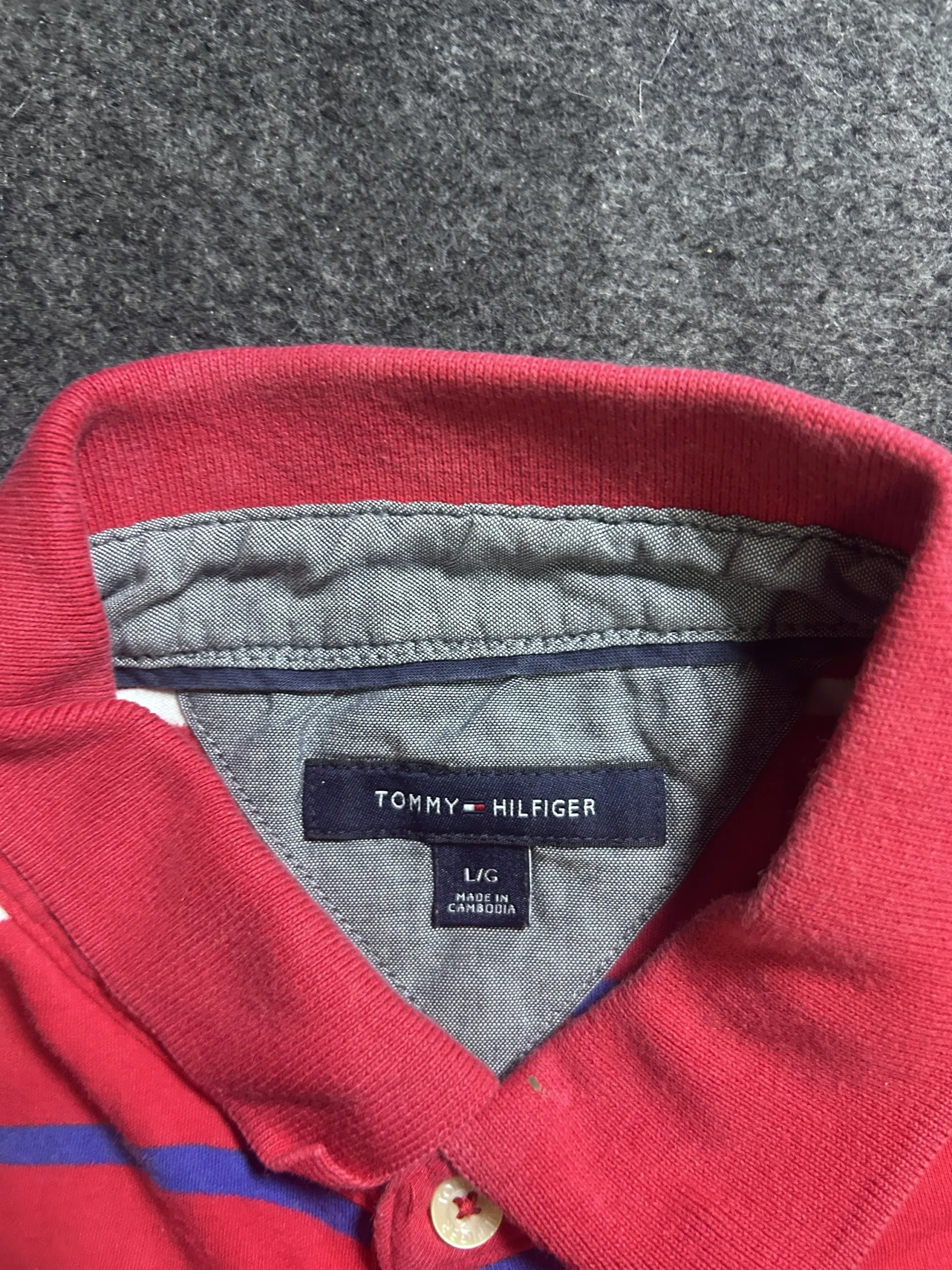 Tommy Hilfiger Red Striped Polo T-Shirt – Men’s L/G 3 thrift polo shirts india
