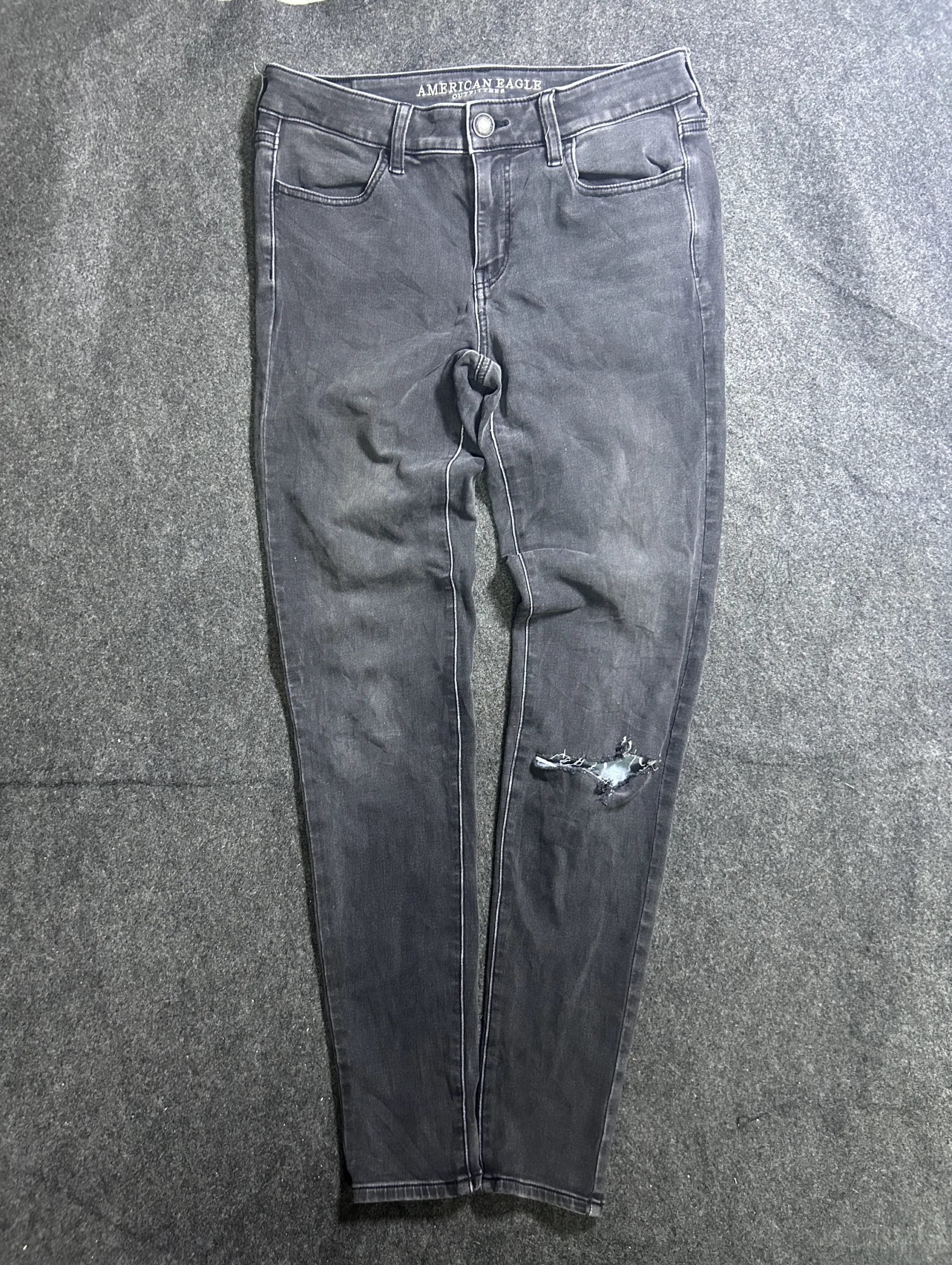 American Eagle Outfitters Black Slim Fit Stretch Jeans X-Long | Size 10 1 thrift jeans india