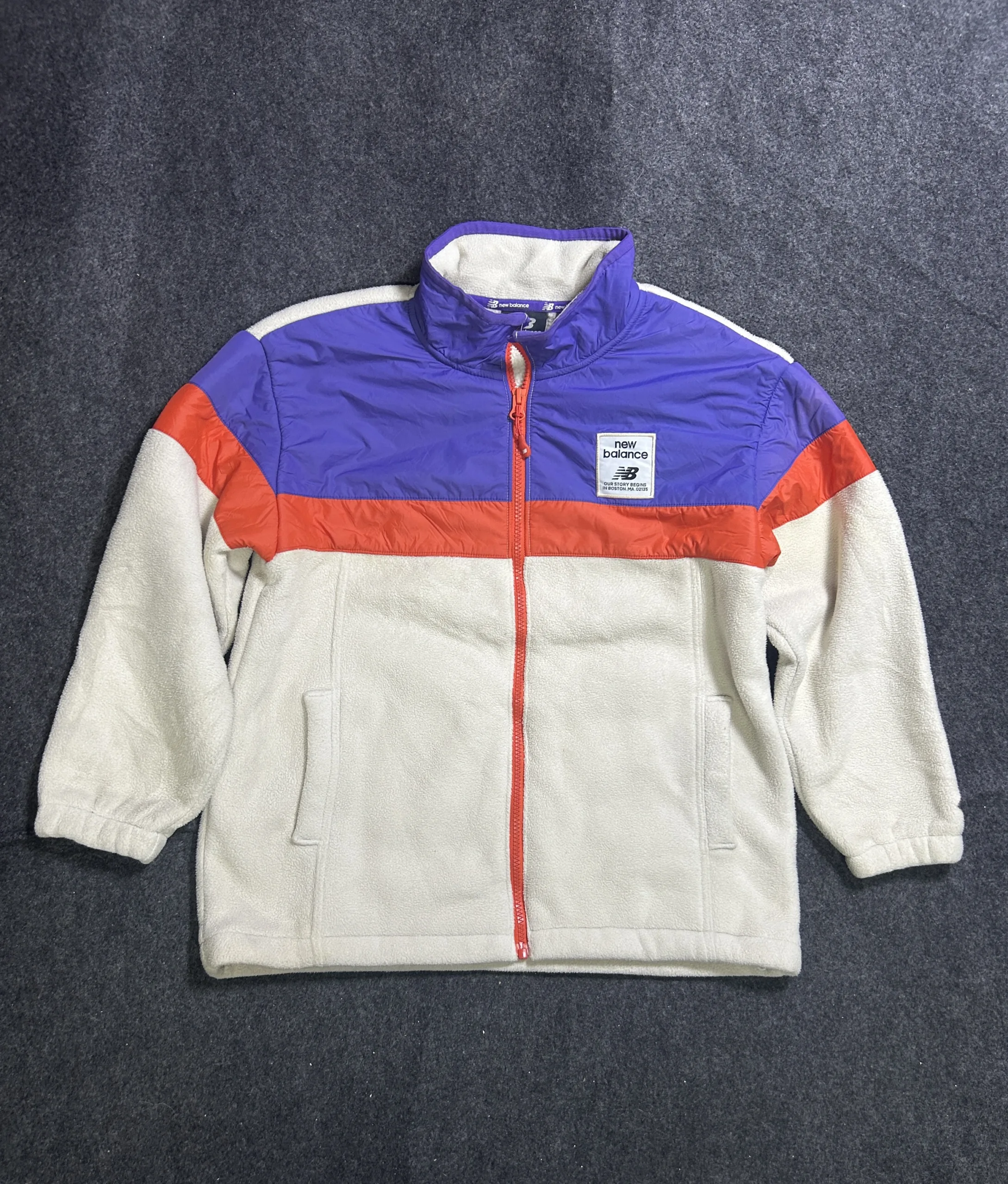 New Balance Fleece Jacket Purple Red White Colorblock | S 1 New Balance fleece jackets