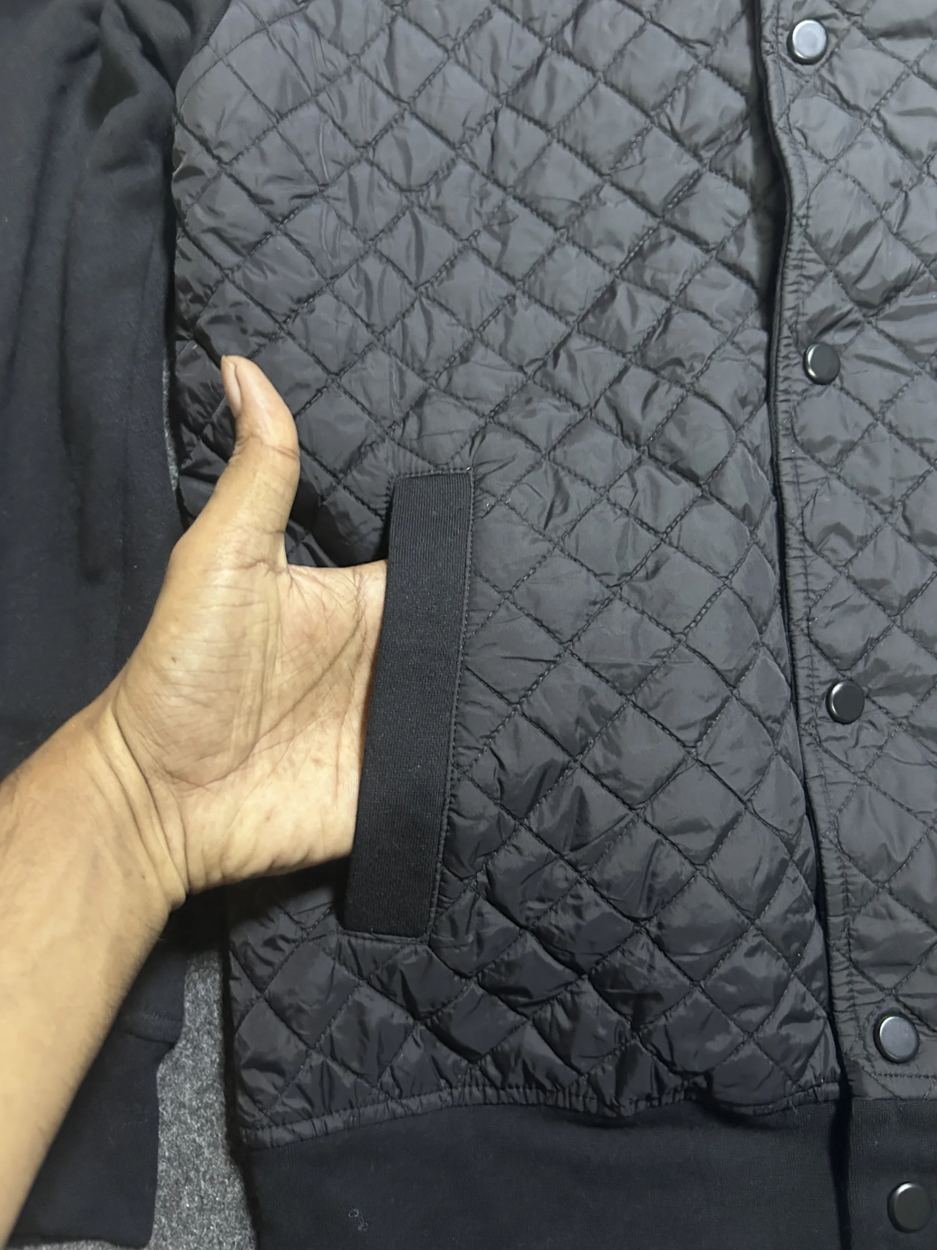 Zara Man Black Quilted Bomber Jacket – Size L 4 thrift jackets india