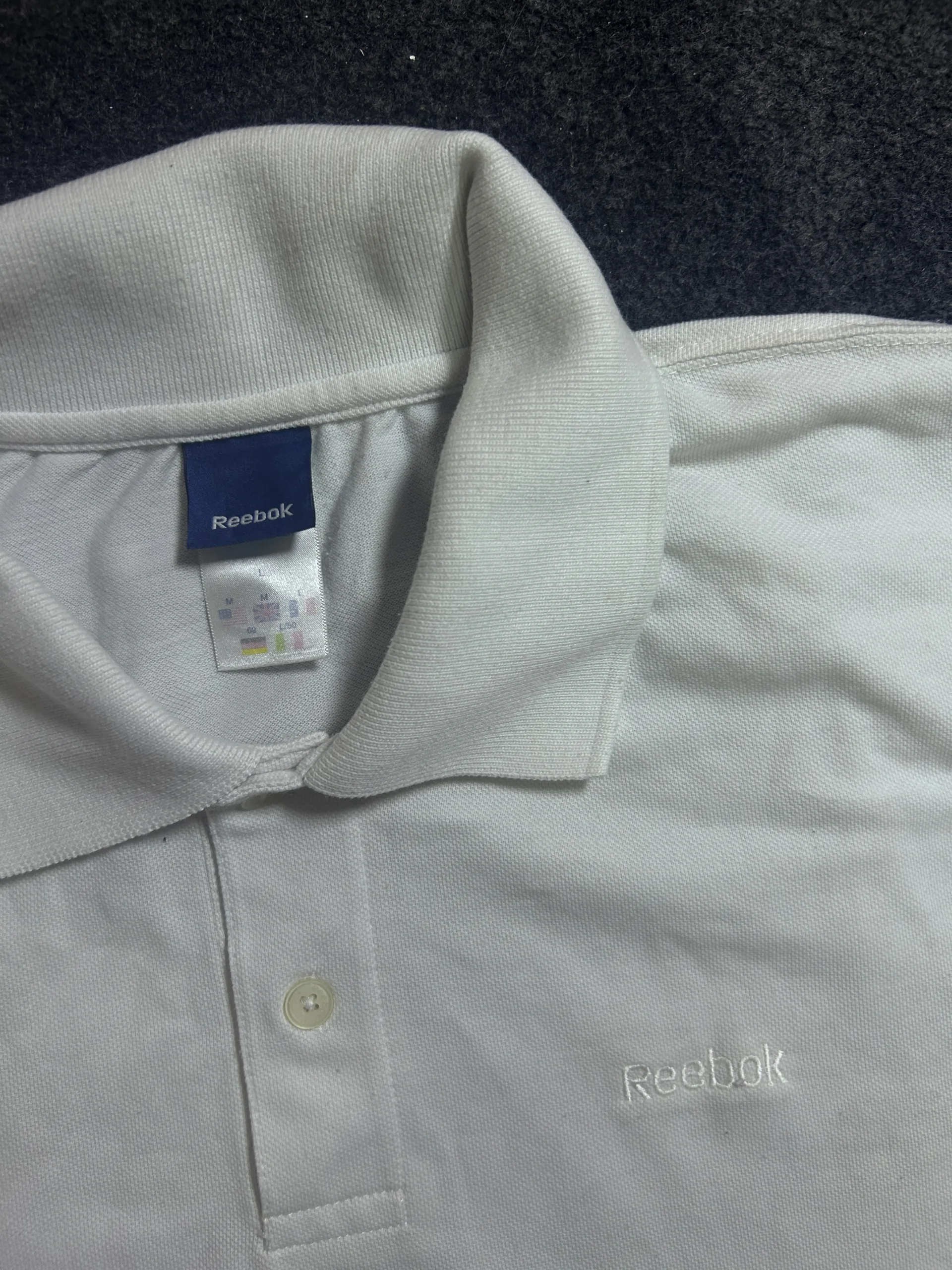 Reebok Vintage White Polo T-Shirt – L 3 Reebok polo shirts