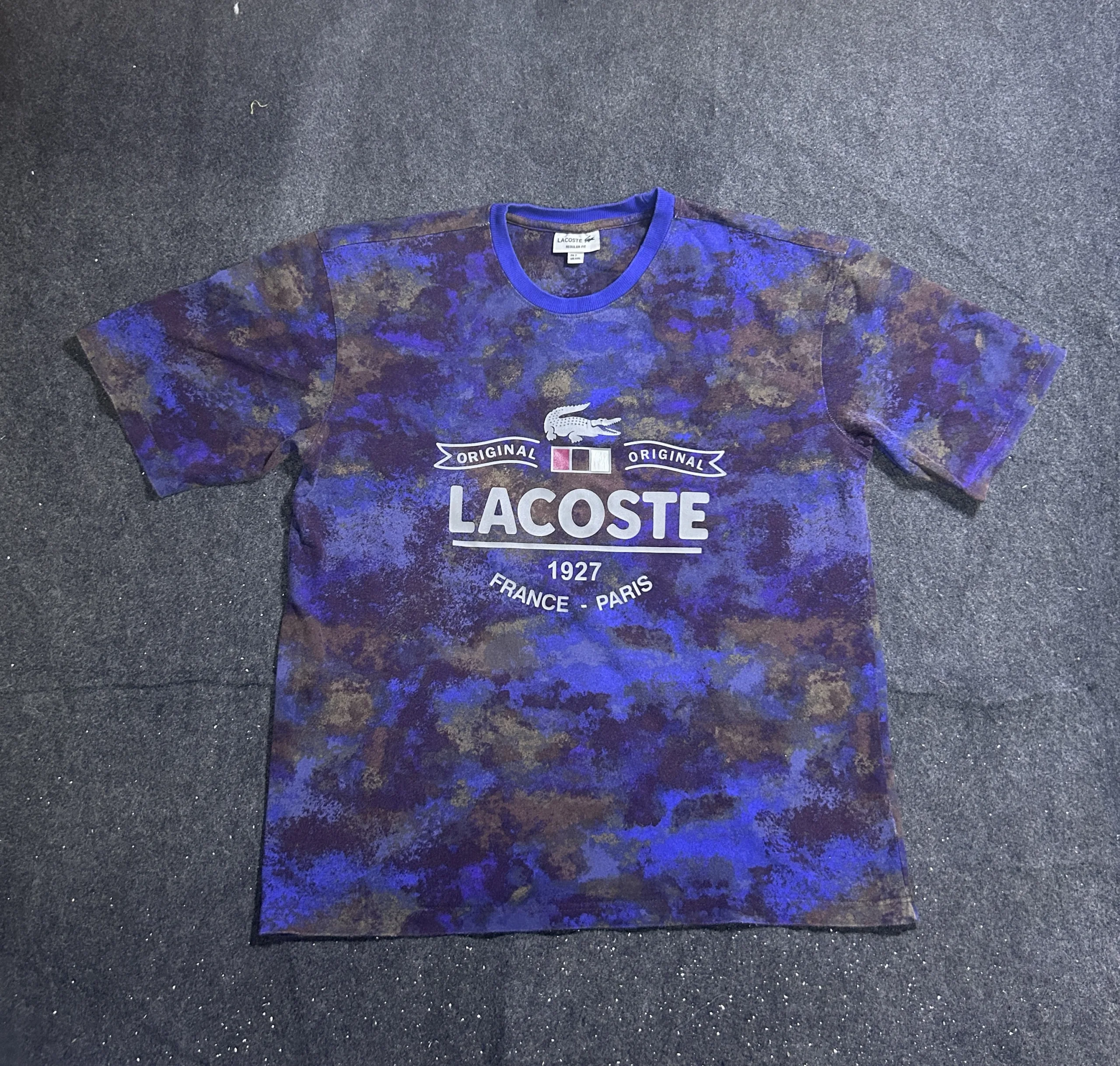 Lacoste Original Graphic Camo T-Shirt Blue/Purple Cotton Xl 1 Lacoste shirts