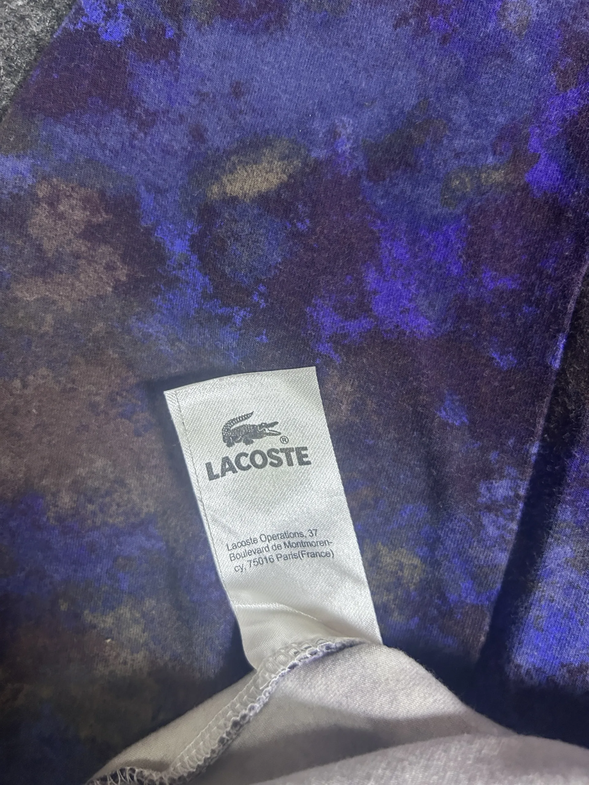 Lacoste Original Graphic Camo T-Shirt Blue/Purple Cotton Xl 4 Lacoste shirts