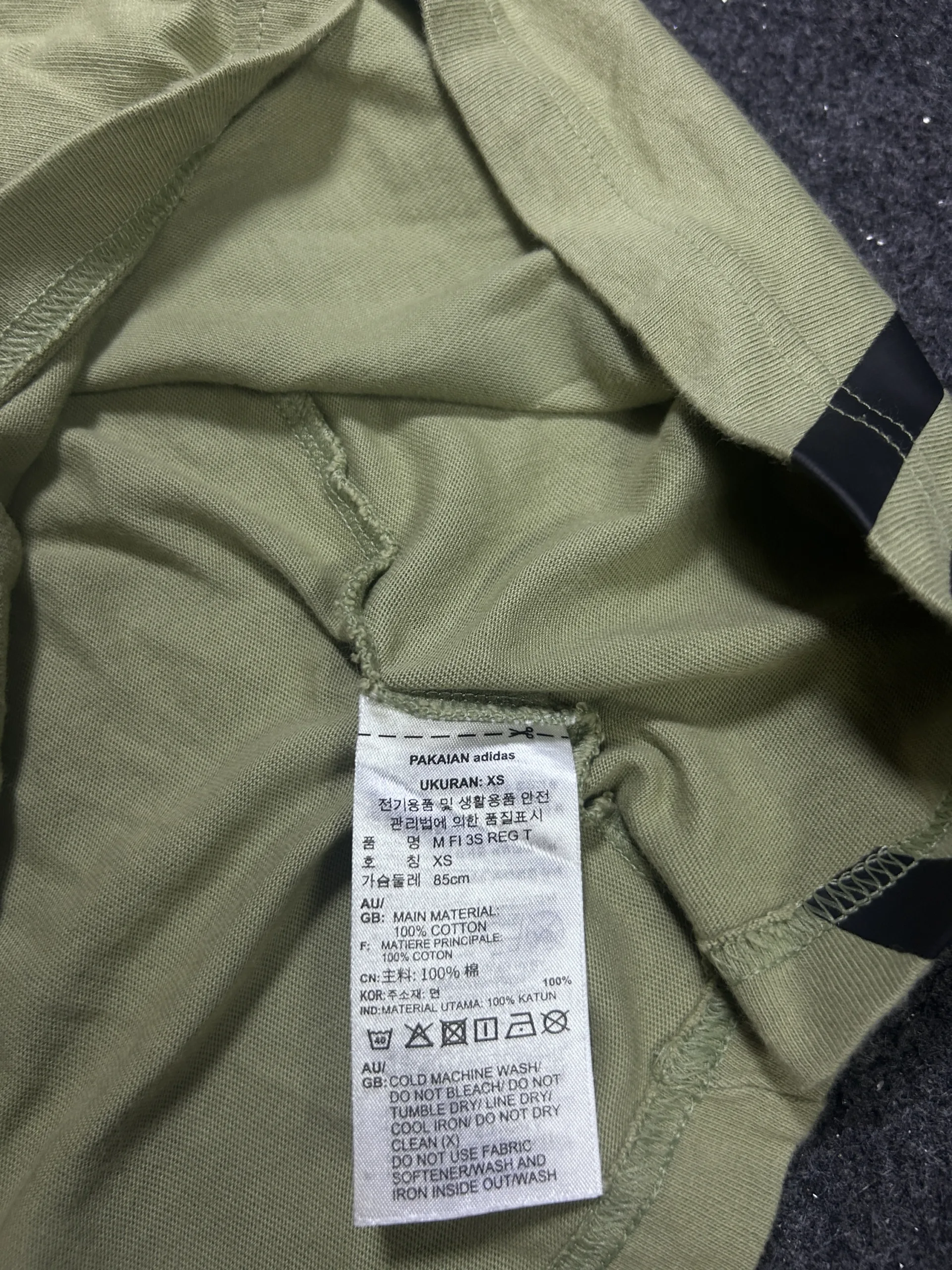 Adidas Originals 3-Stripes Cotton T-Shirt – Olive Green M 5 Adidas shirts