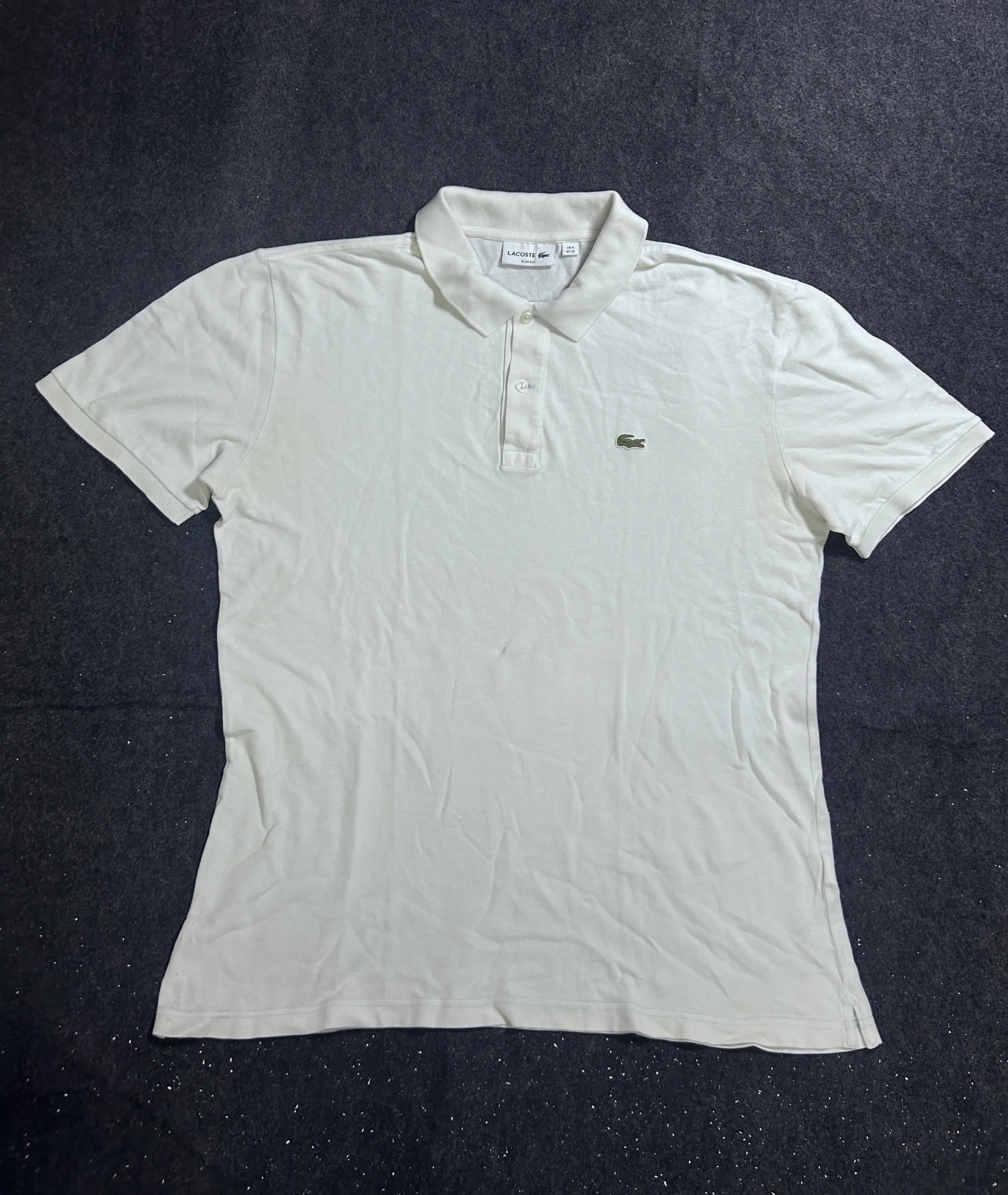 Lacoste White 100% Cotton Slim Fit Polo Shirt – Men’s Fr 6 / Us Xl 1 Lacoste polo shirts