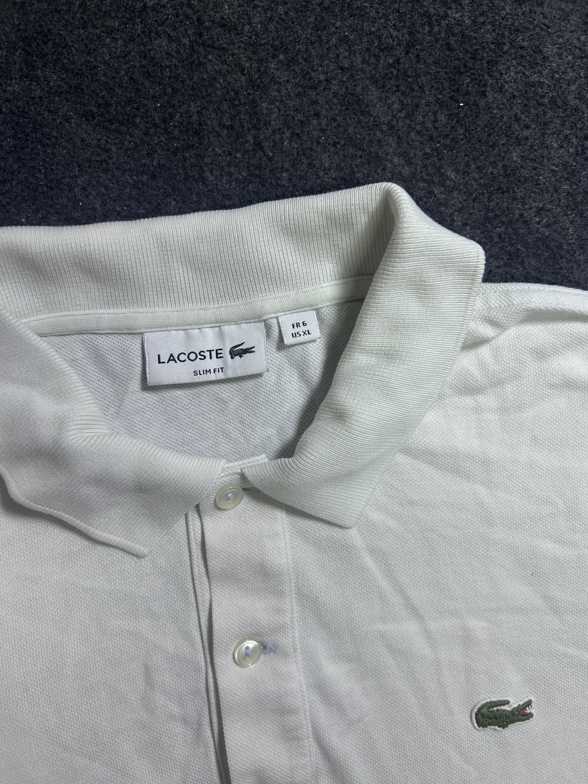 Lacoste White 100% Cotton Slim Fit Polo Shirt – Men’s Fr 6 / Us Xl 3 Lacoste polo shirts