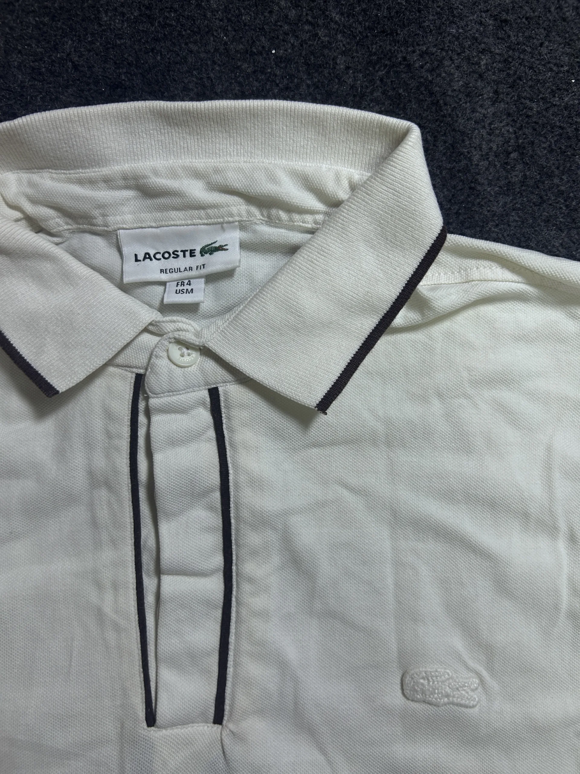 Lacoste Regular Fit White Polo T-Shirt | 100% Cotton | Men’s Fr 4 / Us M 3 Lacoste polo shirts