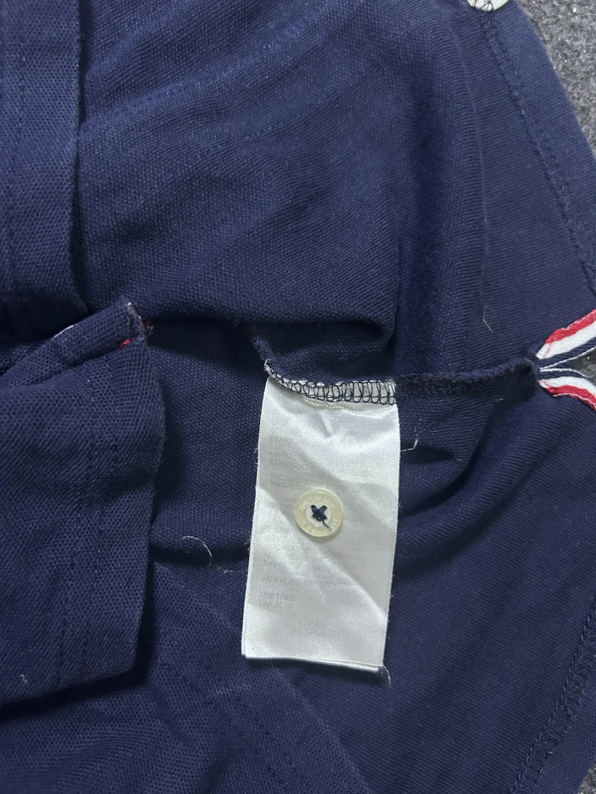 Tommy Hilfiger Denim Navy Blue Striped Logo Polo T-Shirt 4 thrift polo shirts india