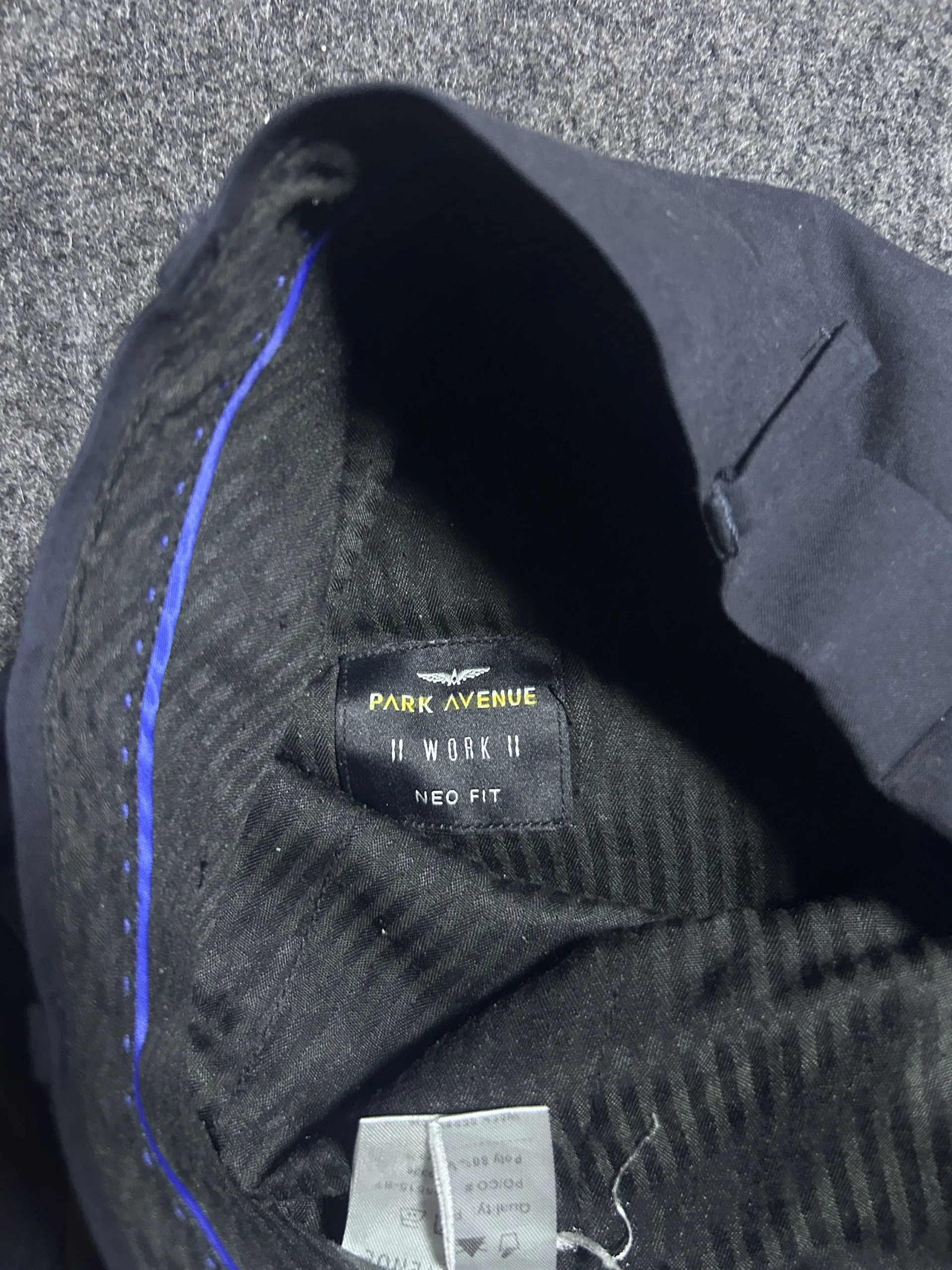 Park Avenue Neo Fit Navy Formal Trousers Office Wear | Waist 35 3 online thrift store india