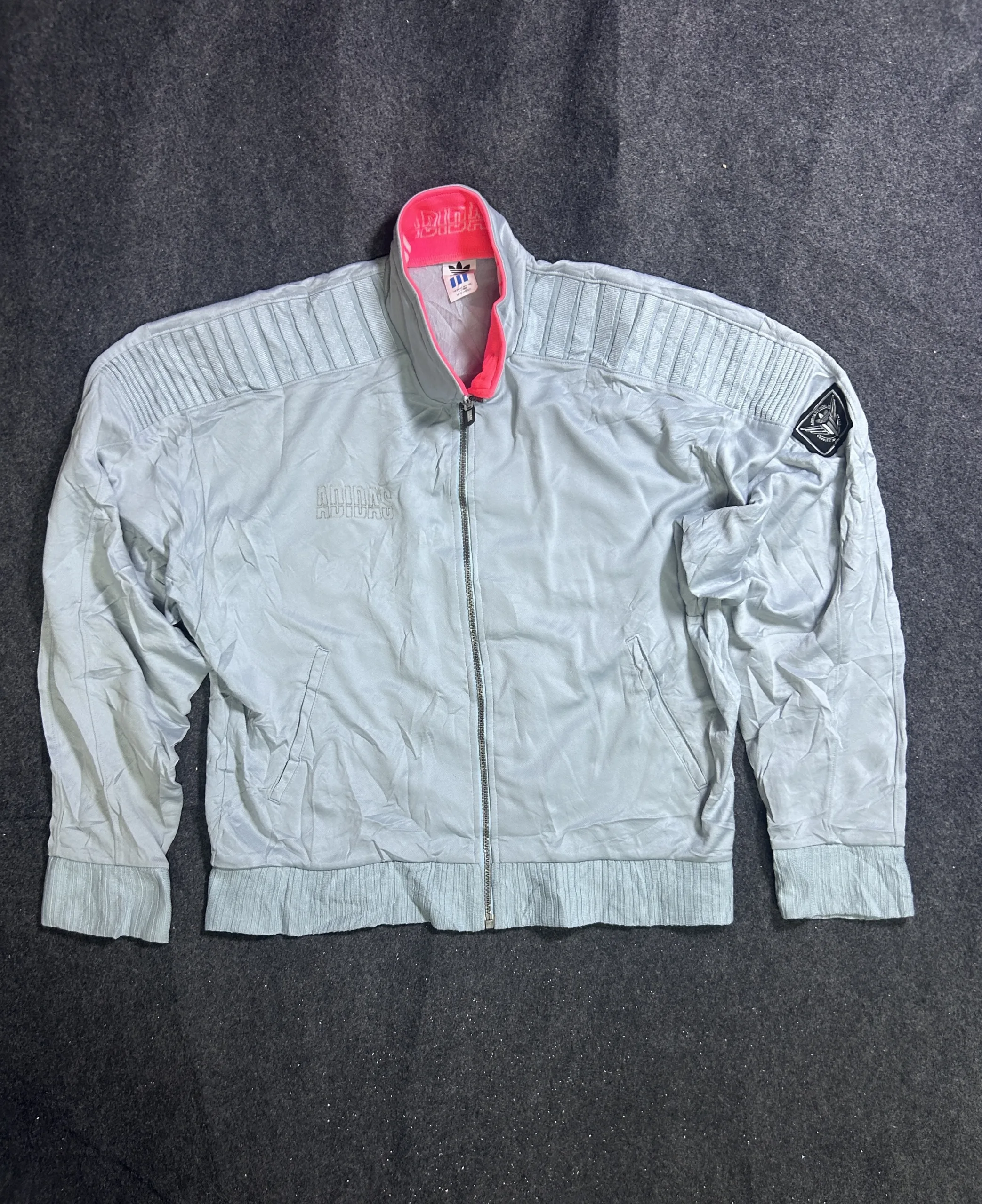 Vintage Adidas Cropped Boxy Fit Track Jacket Grey L 2 Adidas jackets