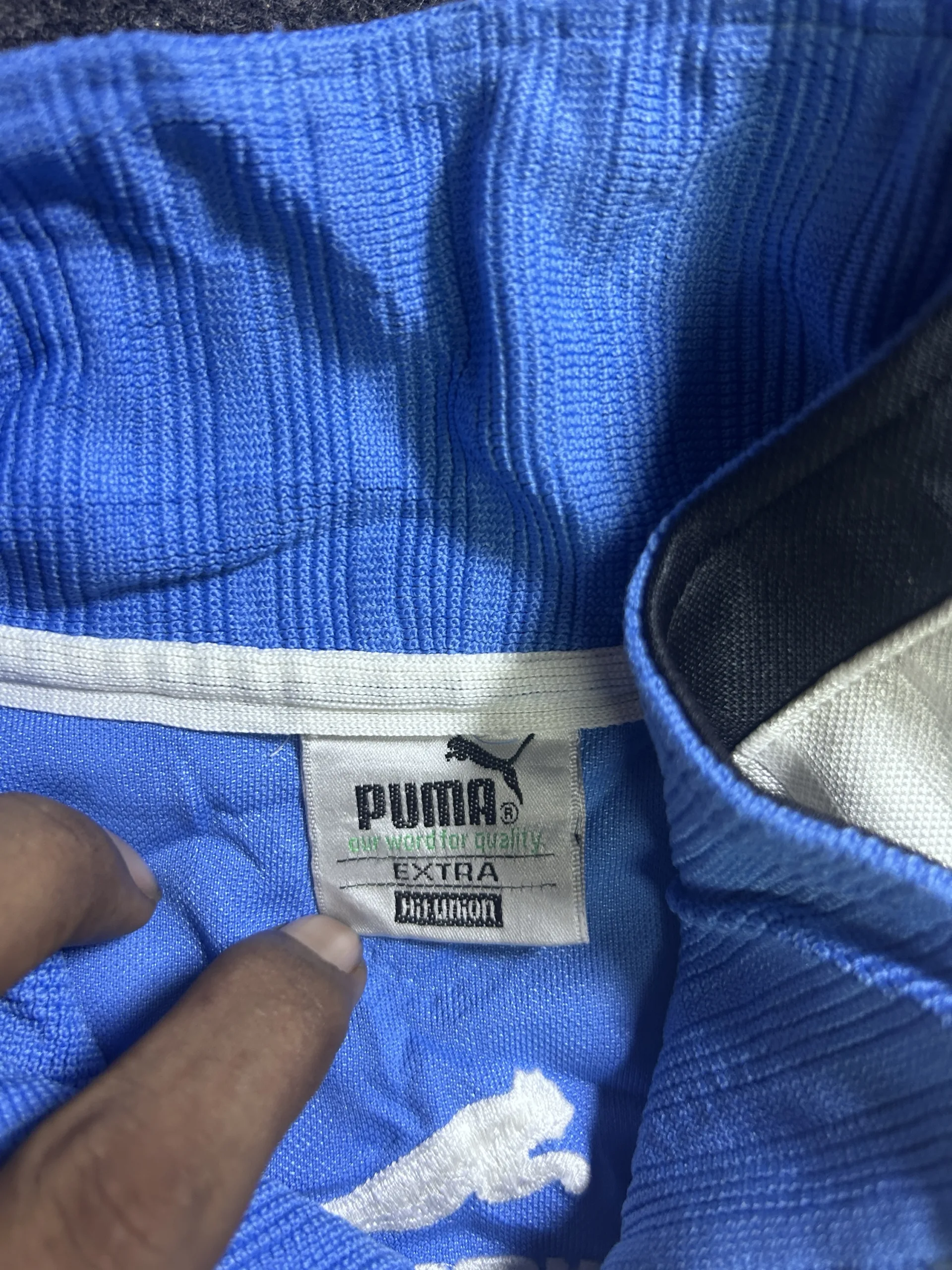 Vintage Puma Boxy Cropped Fit Track Jacket Blue White | M 5 Puma jackets