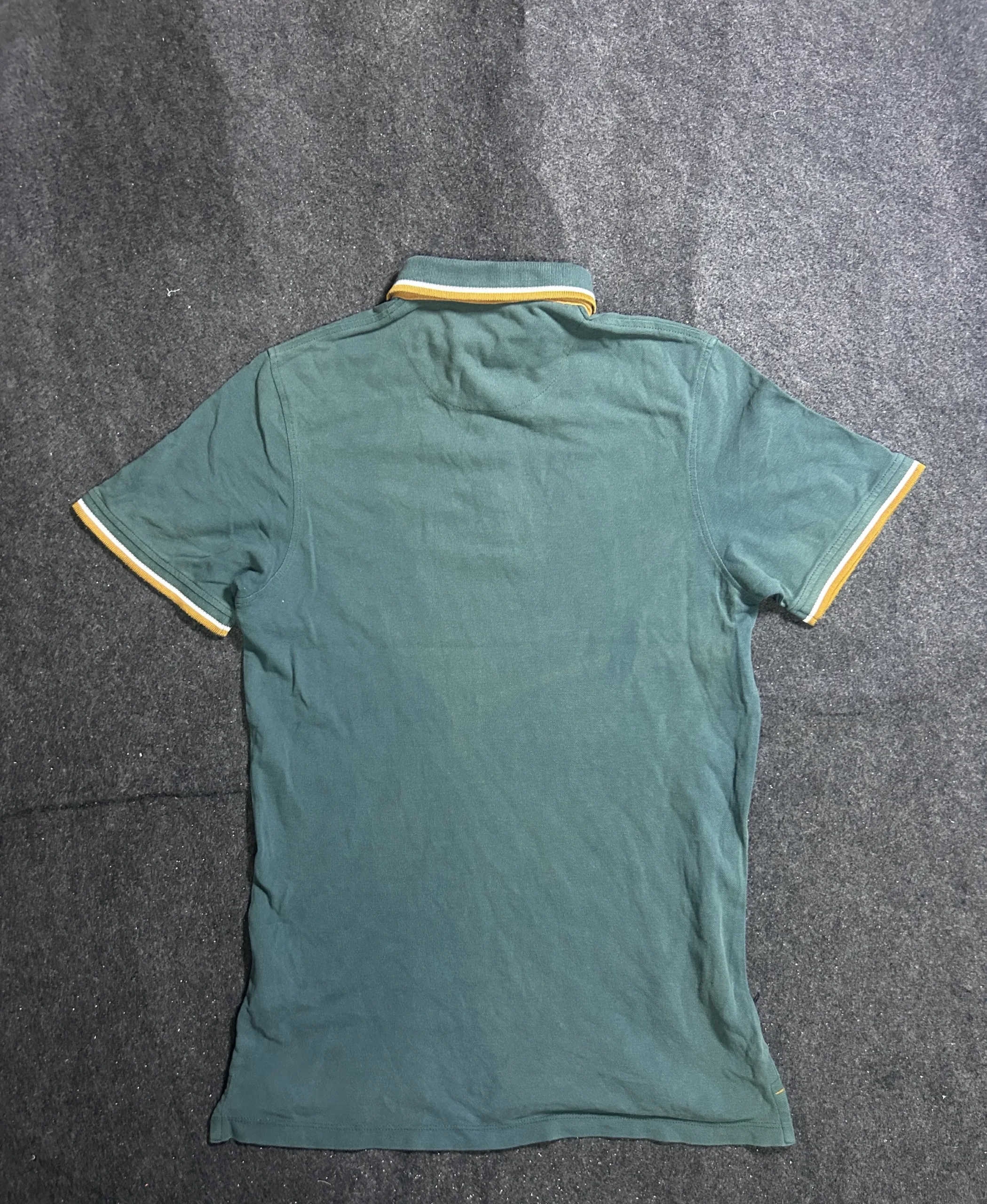 Jack & Jones Premium Green Polo T-Shirt with Contrast Collar & Sleeve Trim – Size S